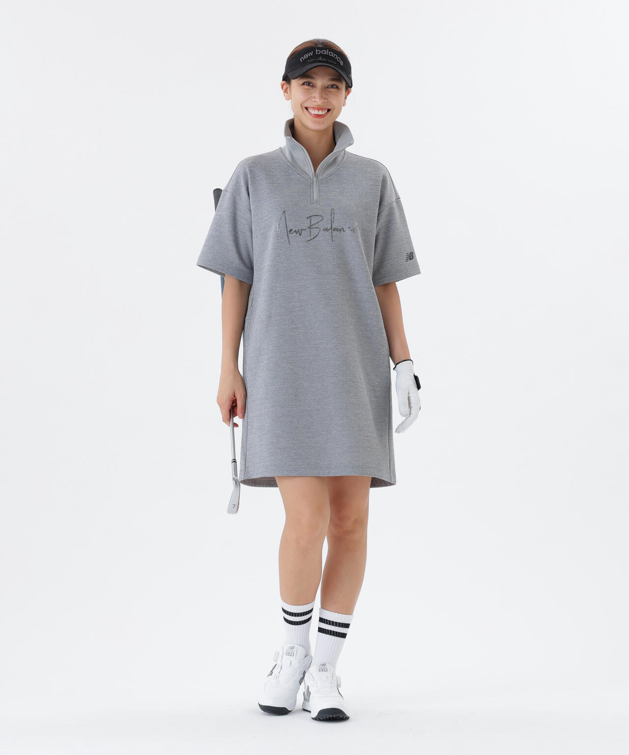 保形性 ストレッチ スウェット ハーフジップ ワンピース (WOMENS)