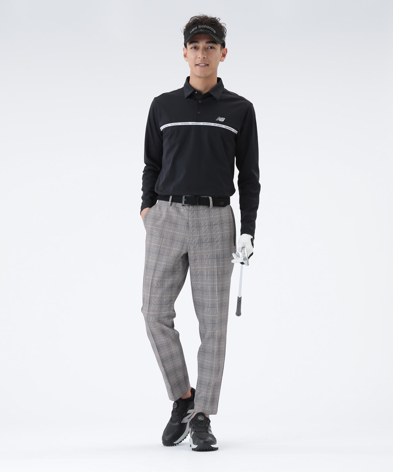 グレンチェック柄 ワイド テーパード ロングパンツ (MENS)