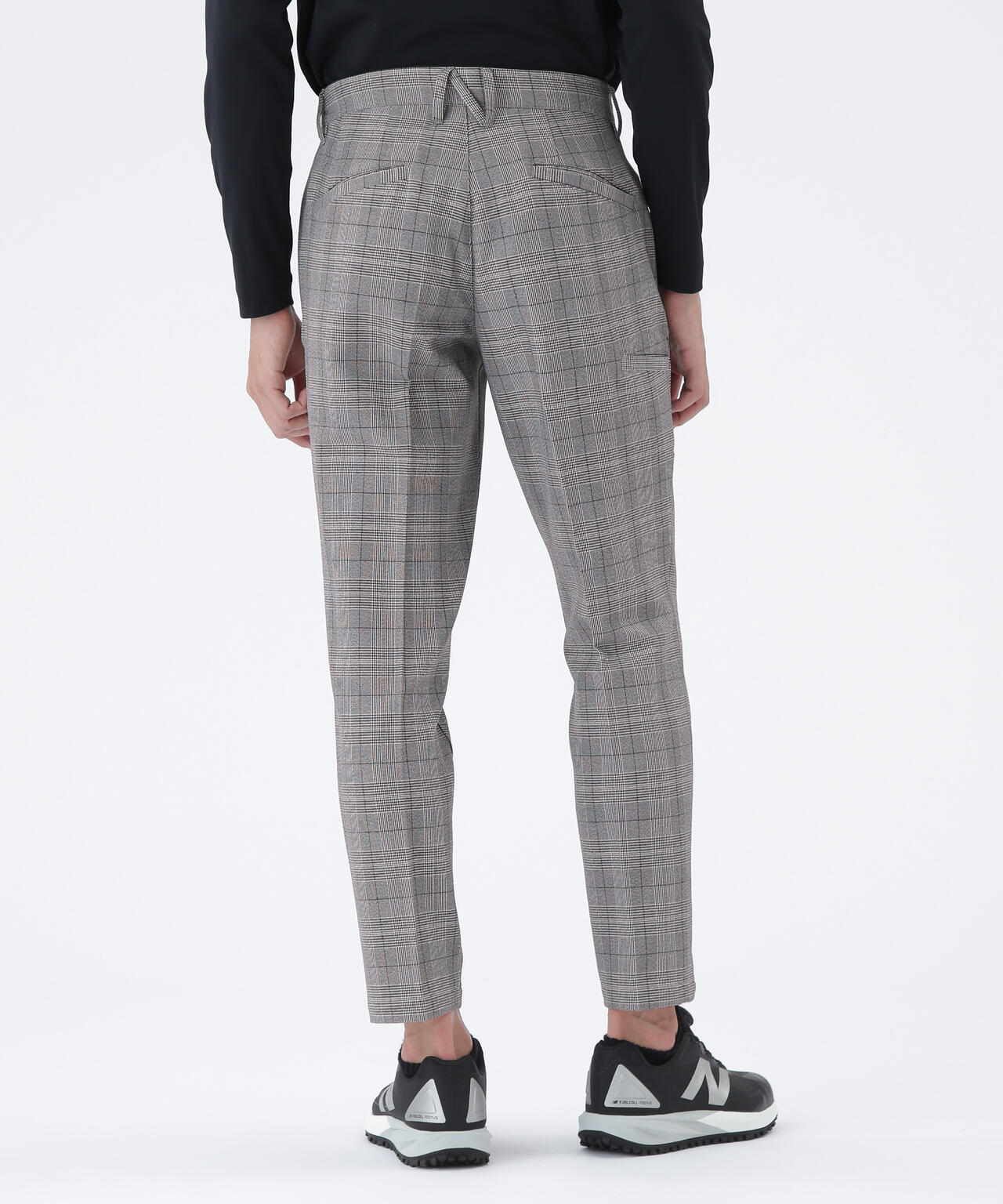 グレンチェック柄 ワイド テーパード ロングパンツ (MENS)