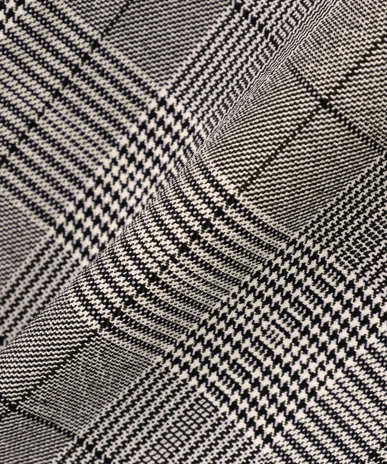 グレンチェック柄 ワイド テーパード ロングパンツ (MENS)