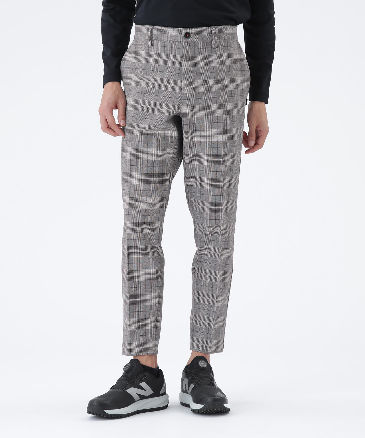 グレンチェック柄 ワイド テーパード ロングパンツ (MENS)