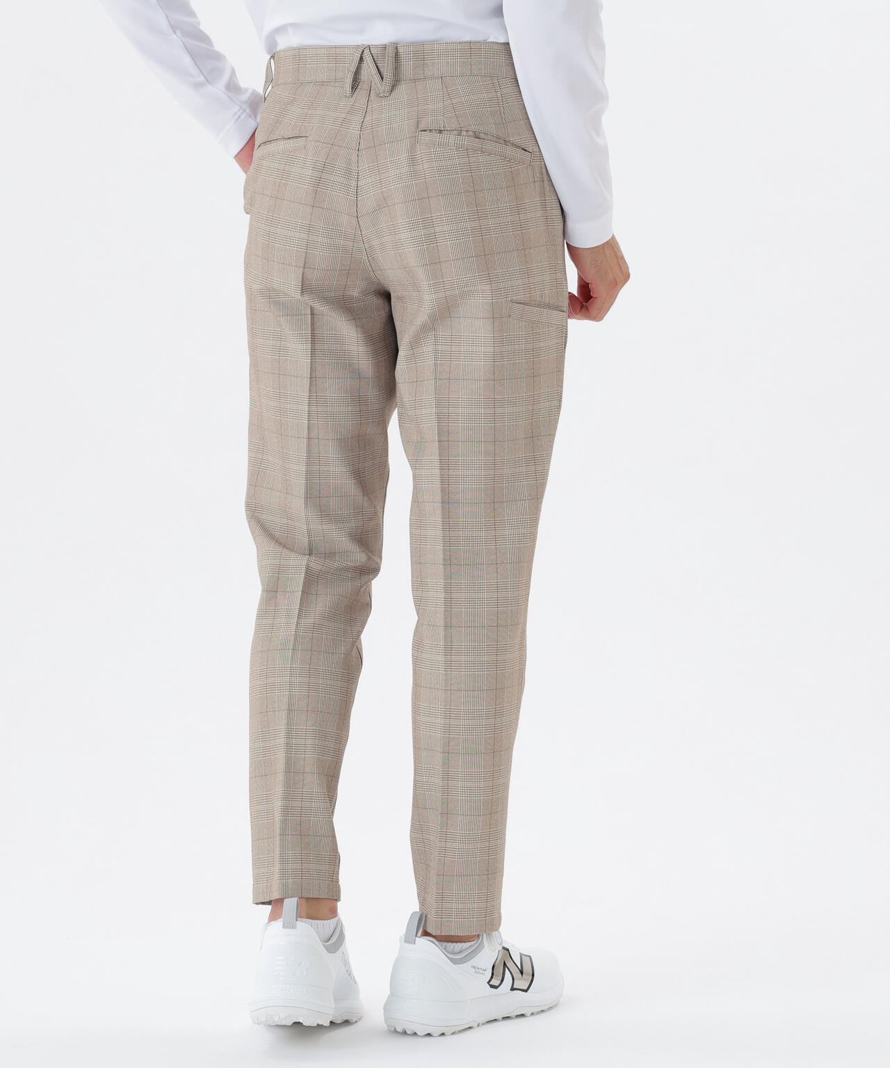 グレンチェック柄 ワイド テーパード ロングパンツ (MENS)