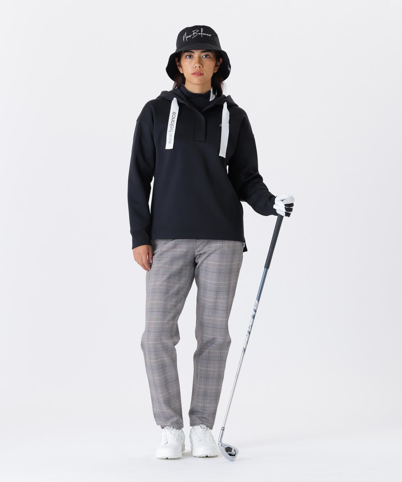 グレンチェック柄 テーパード ロングパンツ (WOMENS)