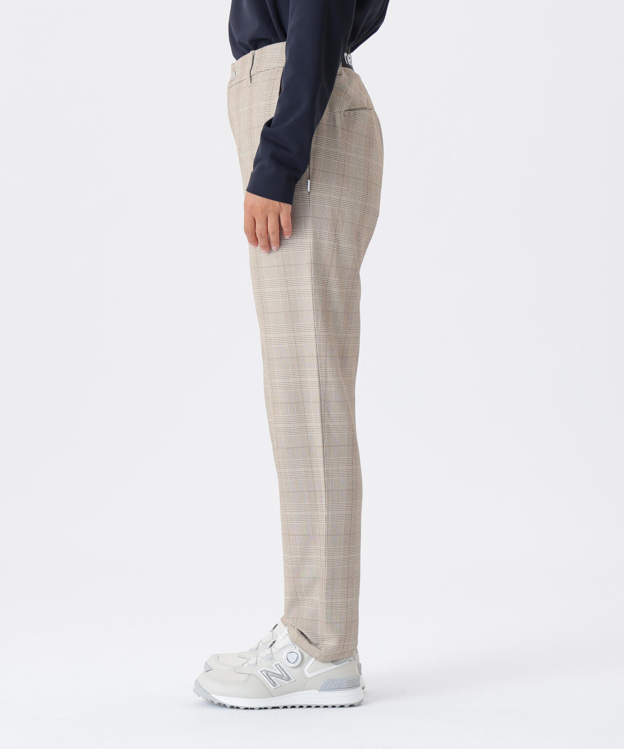 グレンチェック柄 テーパード ロングパンツ (WOMENS)
