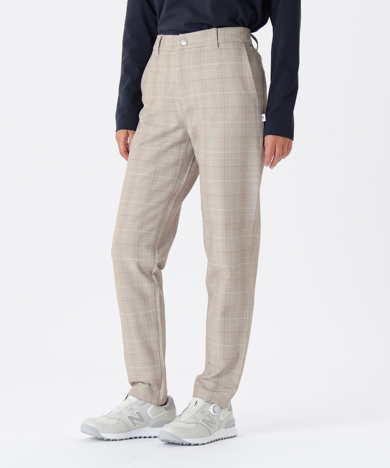 グレンチェック柄 テーパード ロングパンツ (WOMENS)