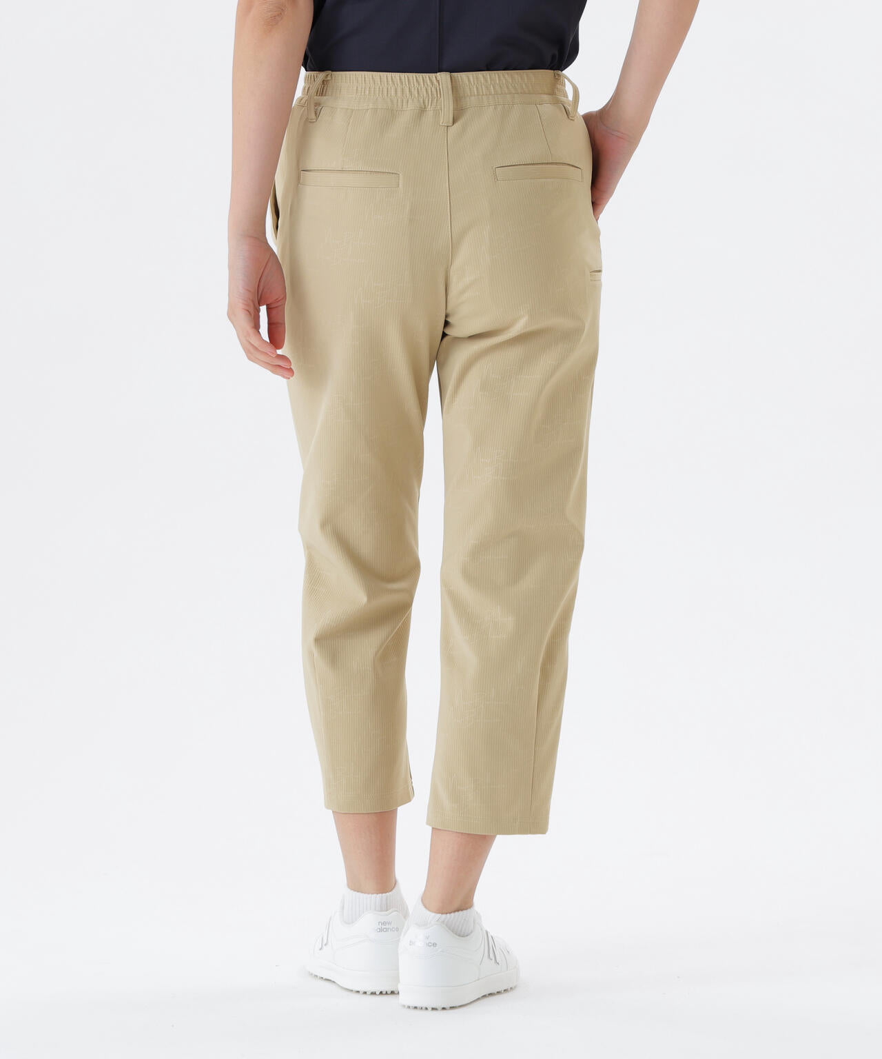 モノグラムロゴ柄 ジャージー テーパード クロップドパンツ (WOMENS)