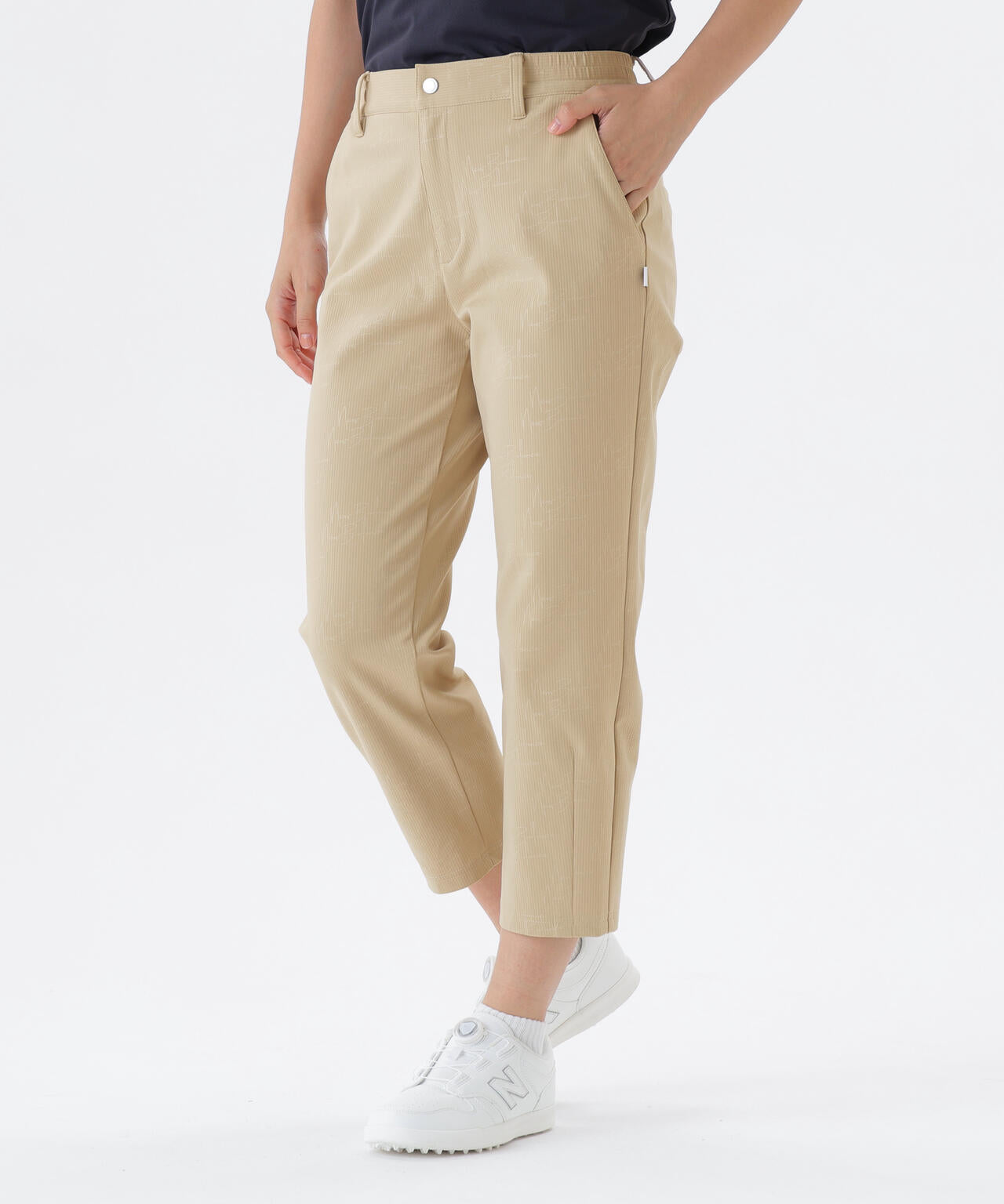 モノグラムロゴ柄 ジャージー テーパード クロップドパンツ (WOMENS)