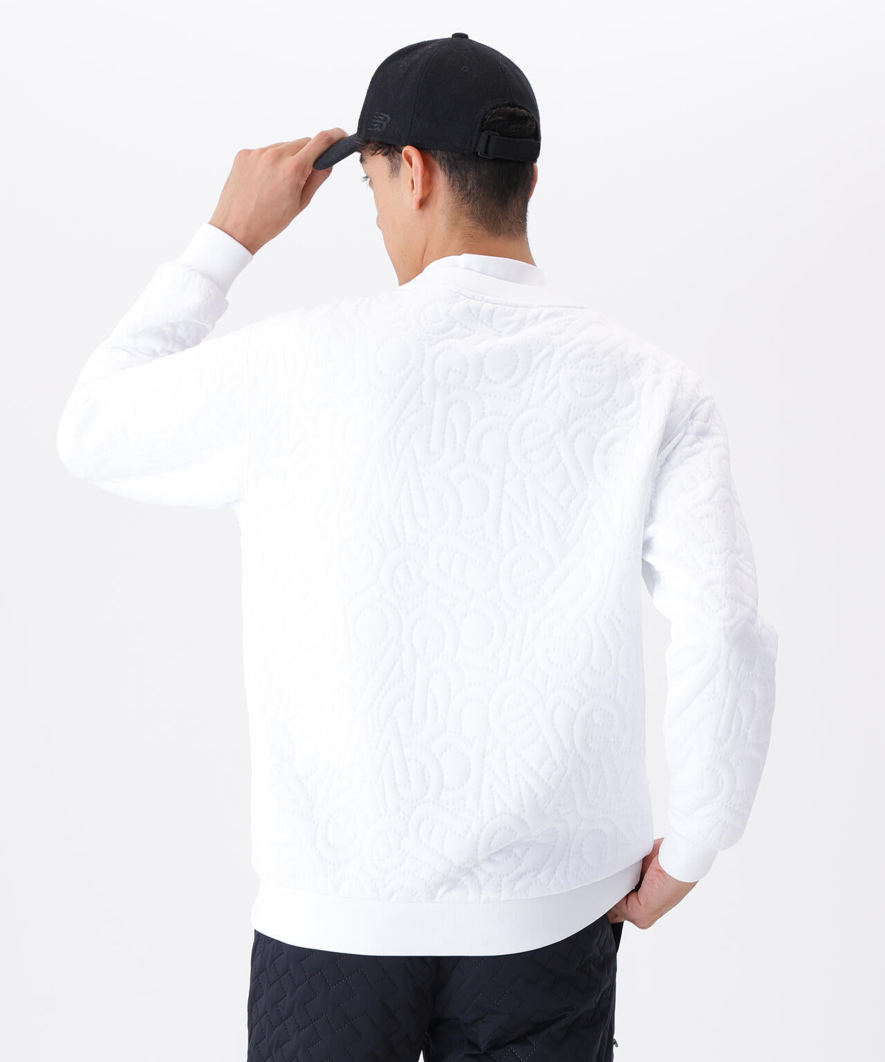 フローティングロゴキルト テクスチャー クルーネック プルオーバー (MENS)