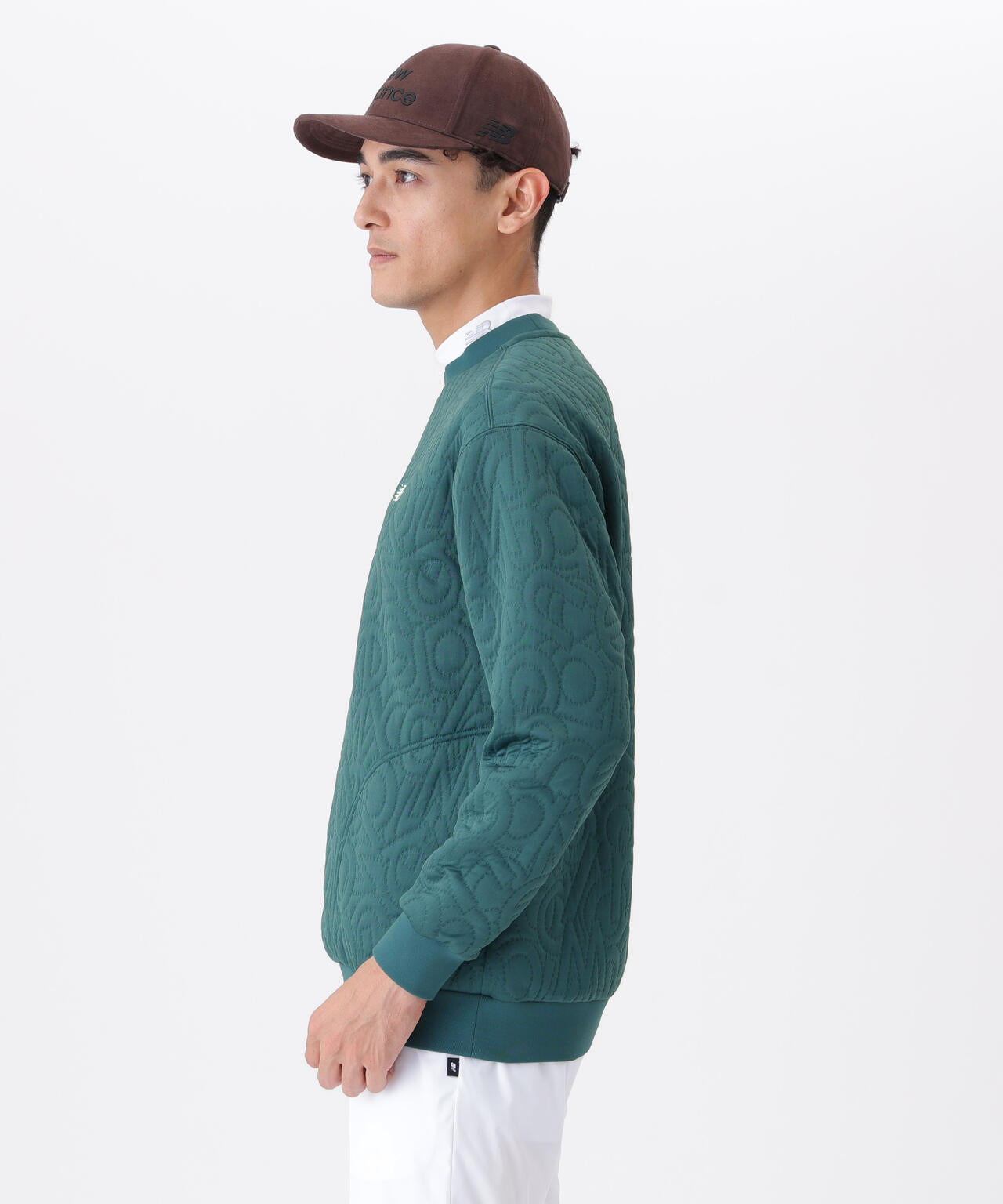 フローティングロゴキルト テクスチャー クルーネック プルオーバー (MENS)