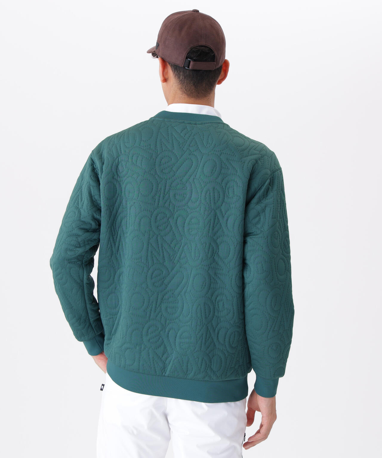 フローティングロゴキルト テクスチャー クルーネック プルオーバー (MENS)