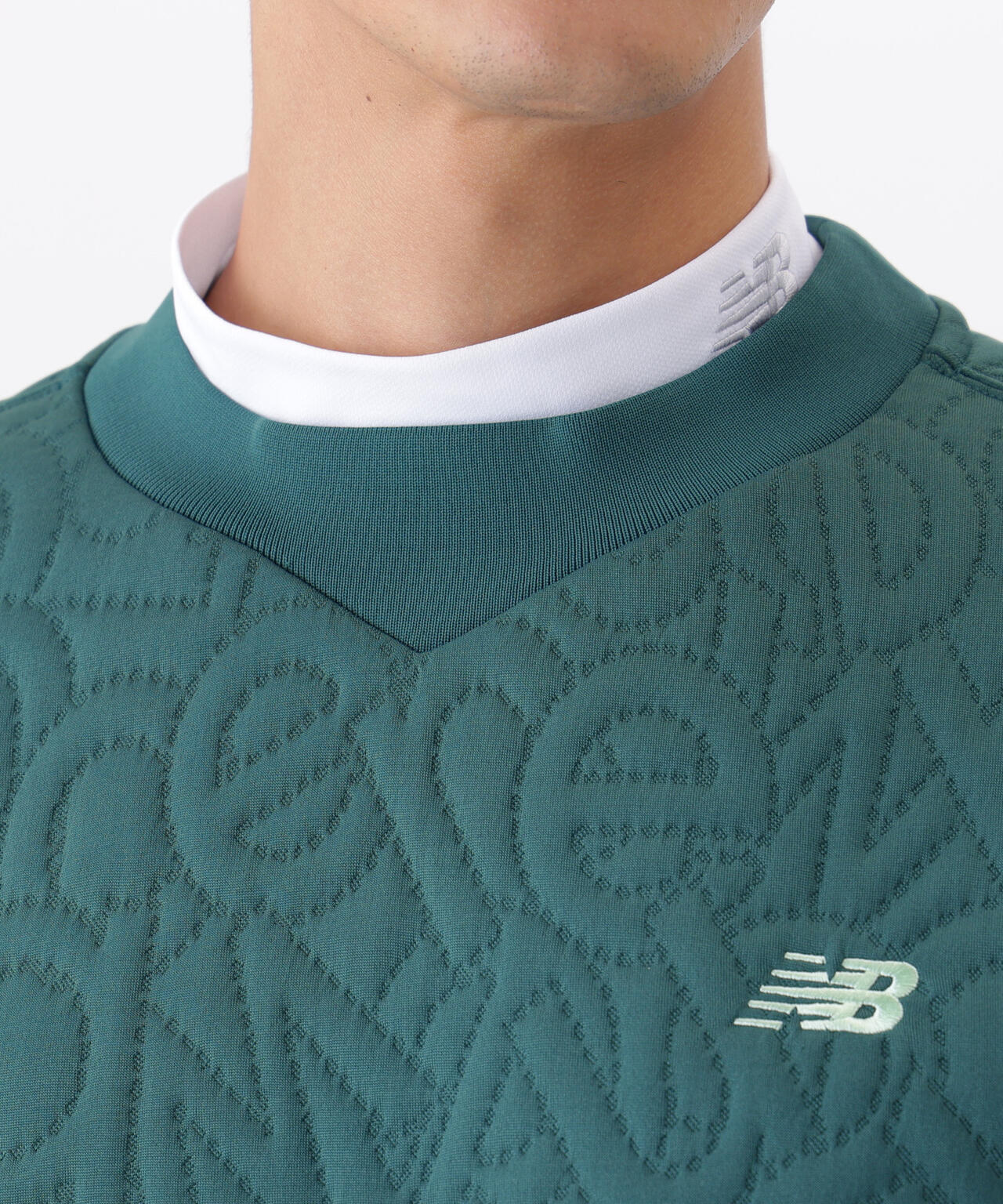 フローティングロゴキルト テクスチャー クルーネック プルオーバー (MENS)