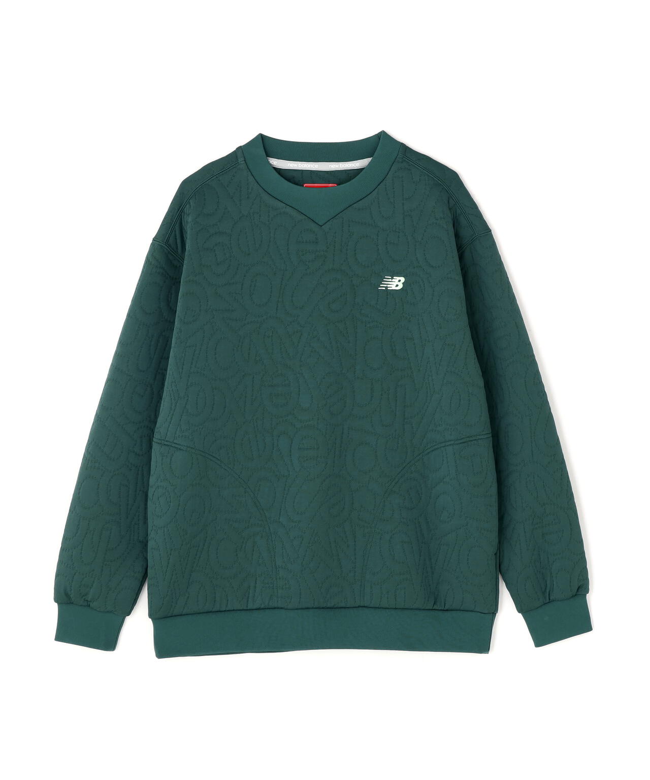 フローティングロゴキルト テクスチャー クルーネック プルオーバー (MENS)