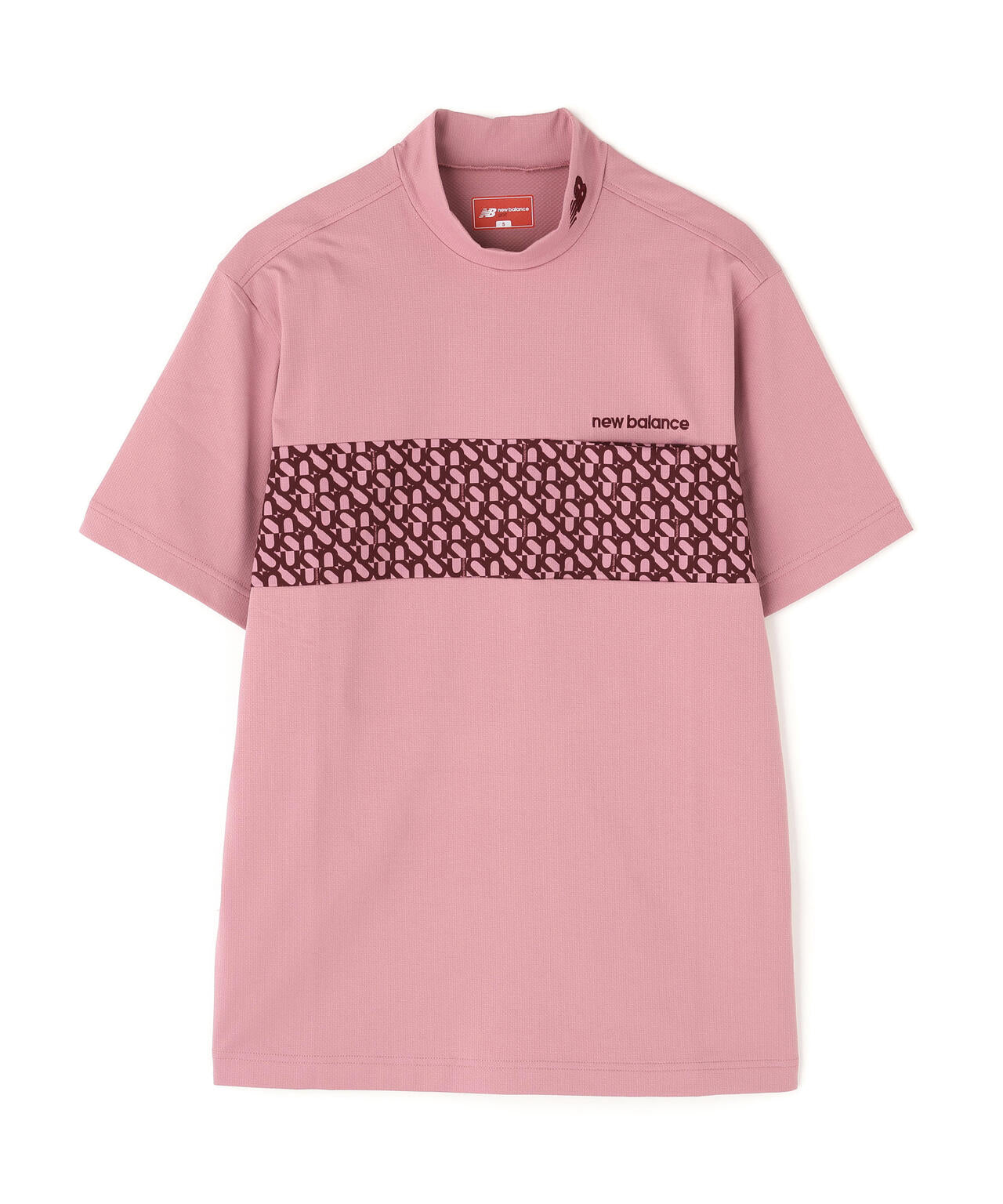 ロゴジオメトリック柄 半袖 モックネック プルオーバー (MENS)