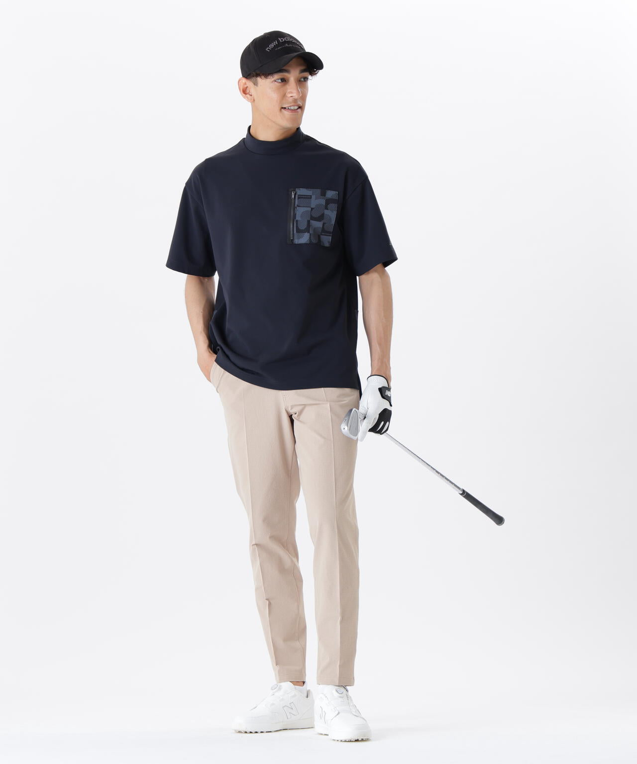 【直営店舗・公式オンライン限定】ロゴジオメトリック柄 ハーフスリーブ モックネック プルオーバー (MENS)