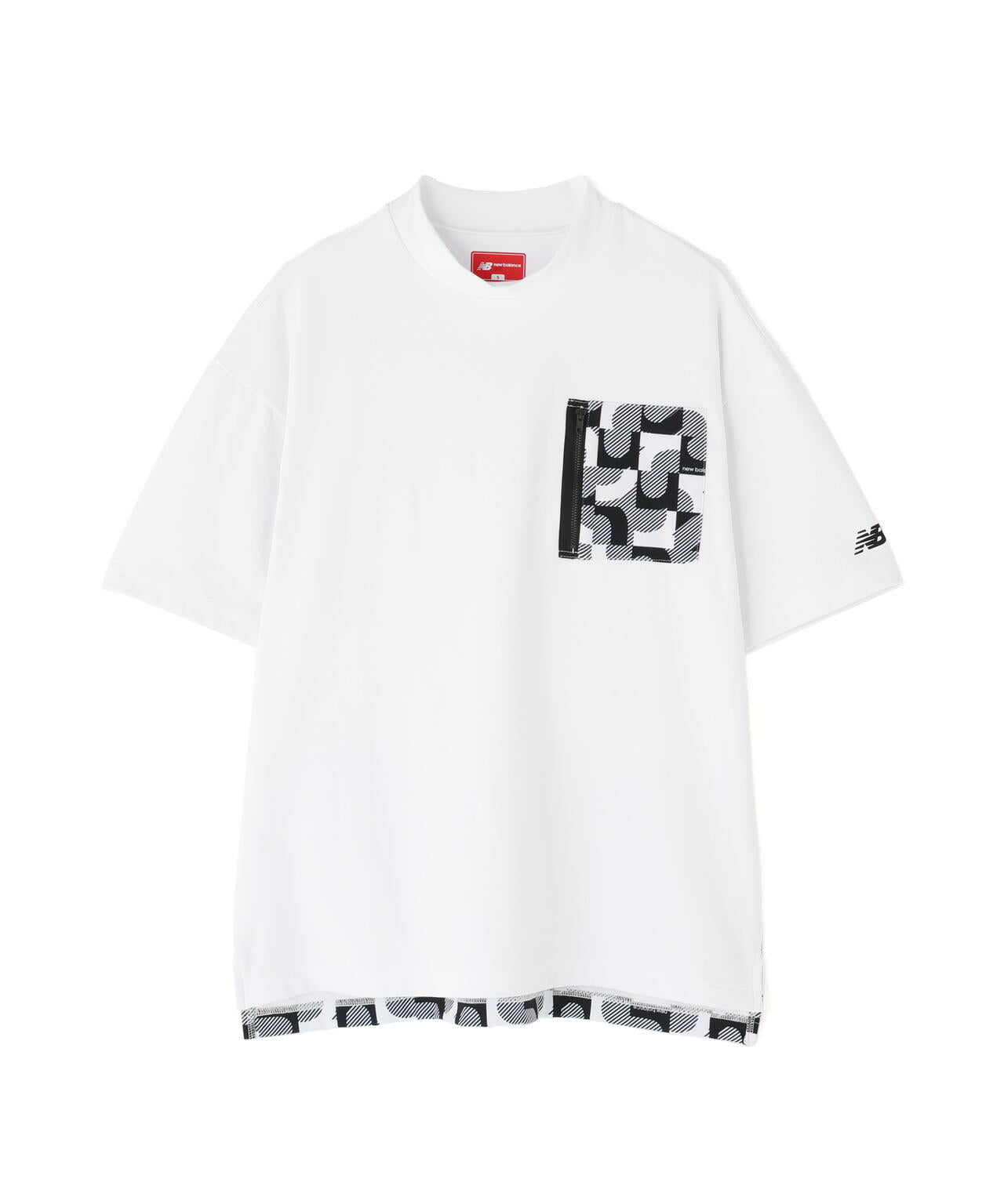 【直営店舗・公式オンライン限定】ロゴジオメトリック柄 ハーフスリーブ モックネック プルオーバー (MENS)