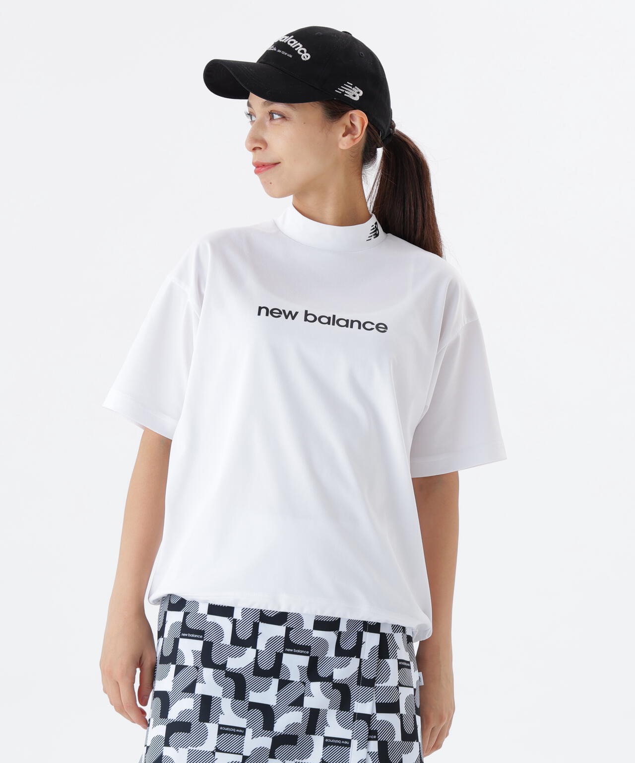 保形性 ストレッチ ハーフスリーブ モックネック プルオーバー (WOMENS)