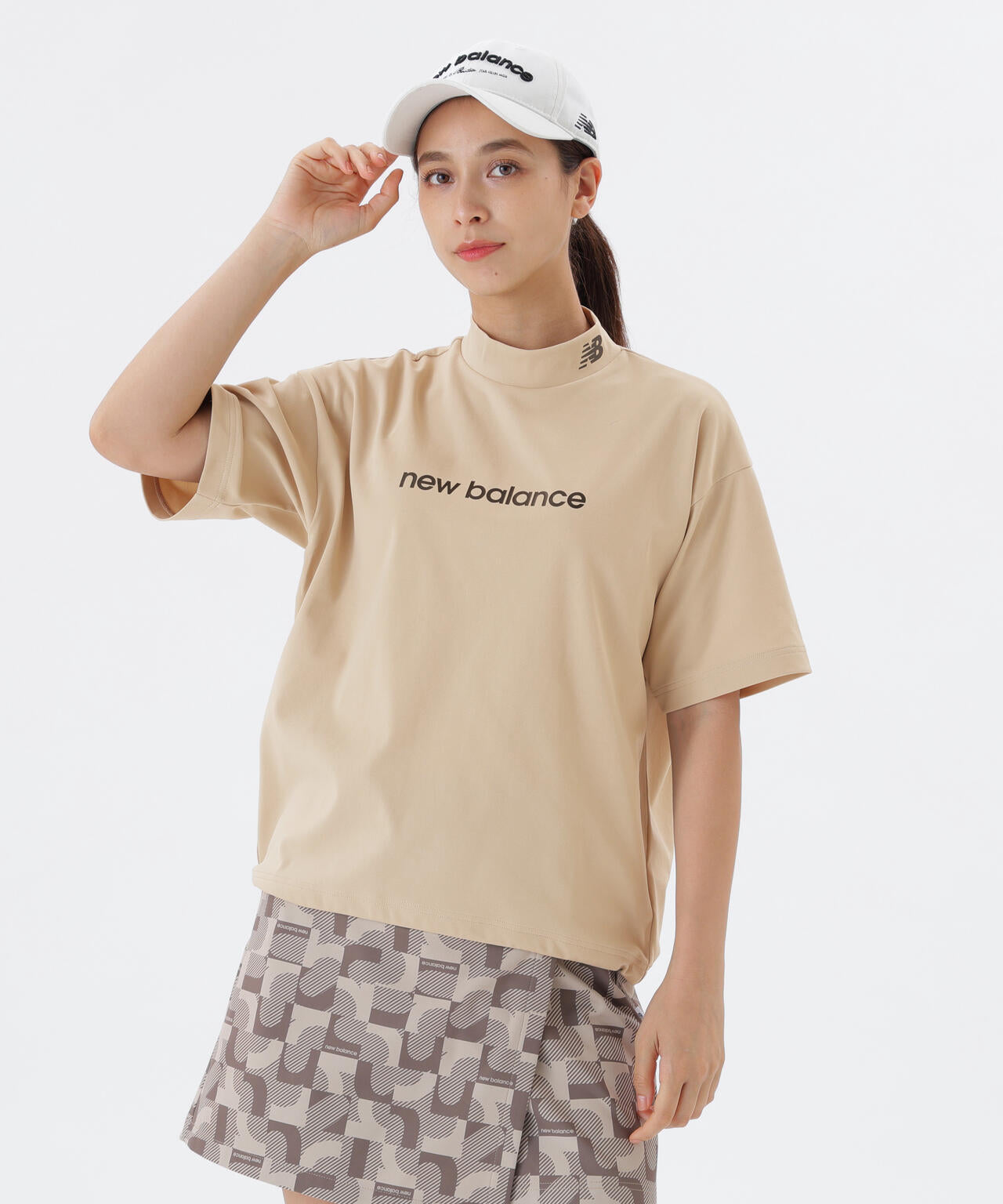 保形性 ストレッチ ハーフスリーブ モックネック プルオーバー (WOMENS)