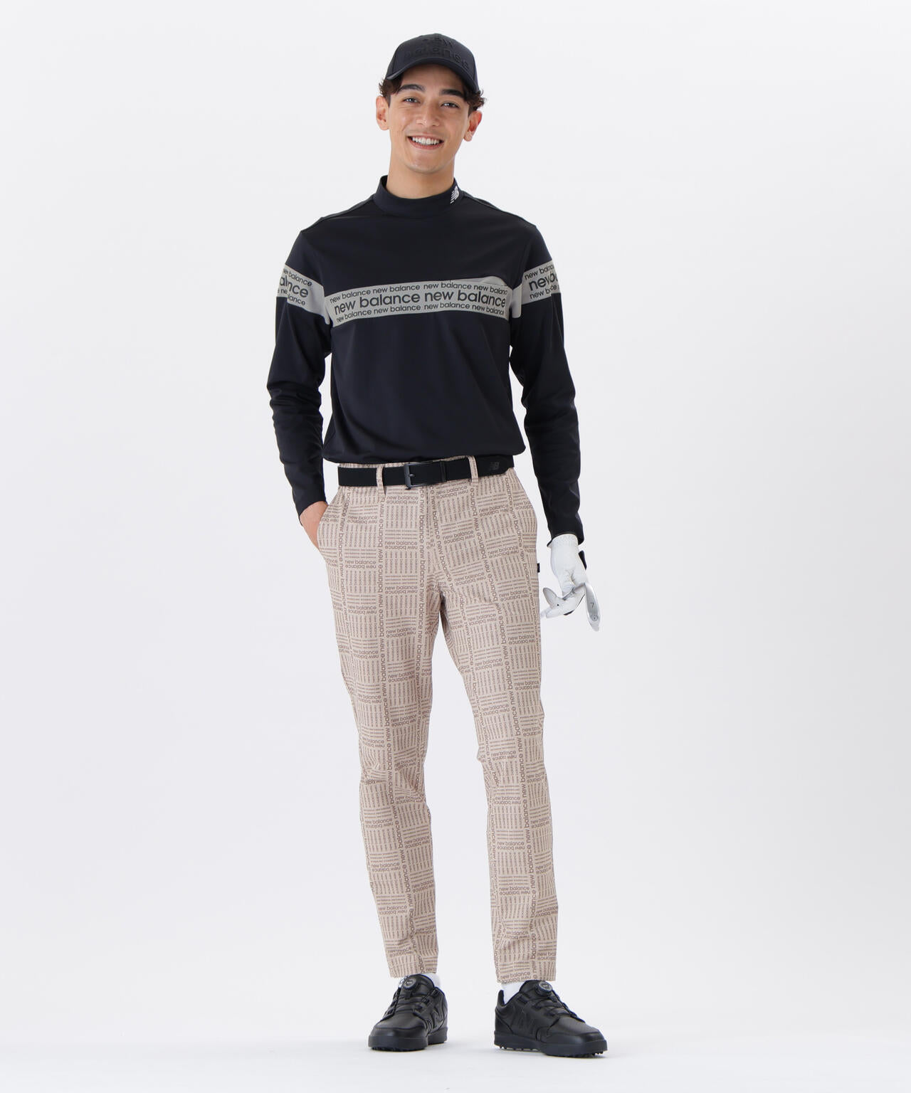 保形性 ストレッチ 長袖 モックネック プルオーバー (MENS)