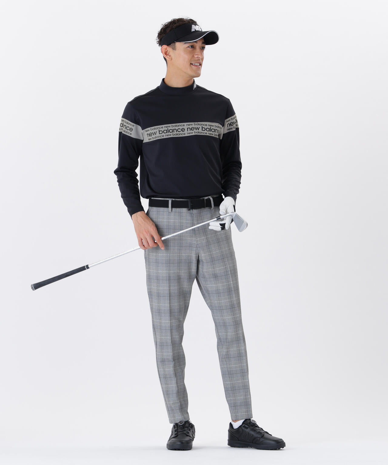 保形性 ストレッチ 長袖 モックネック プルオーバー (MENS)