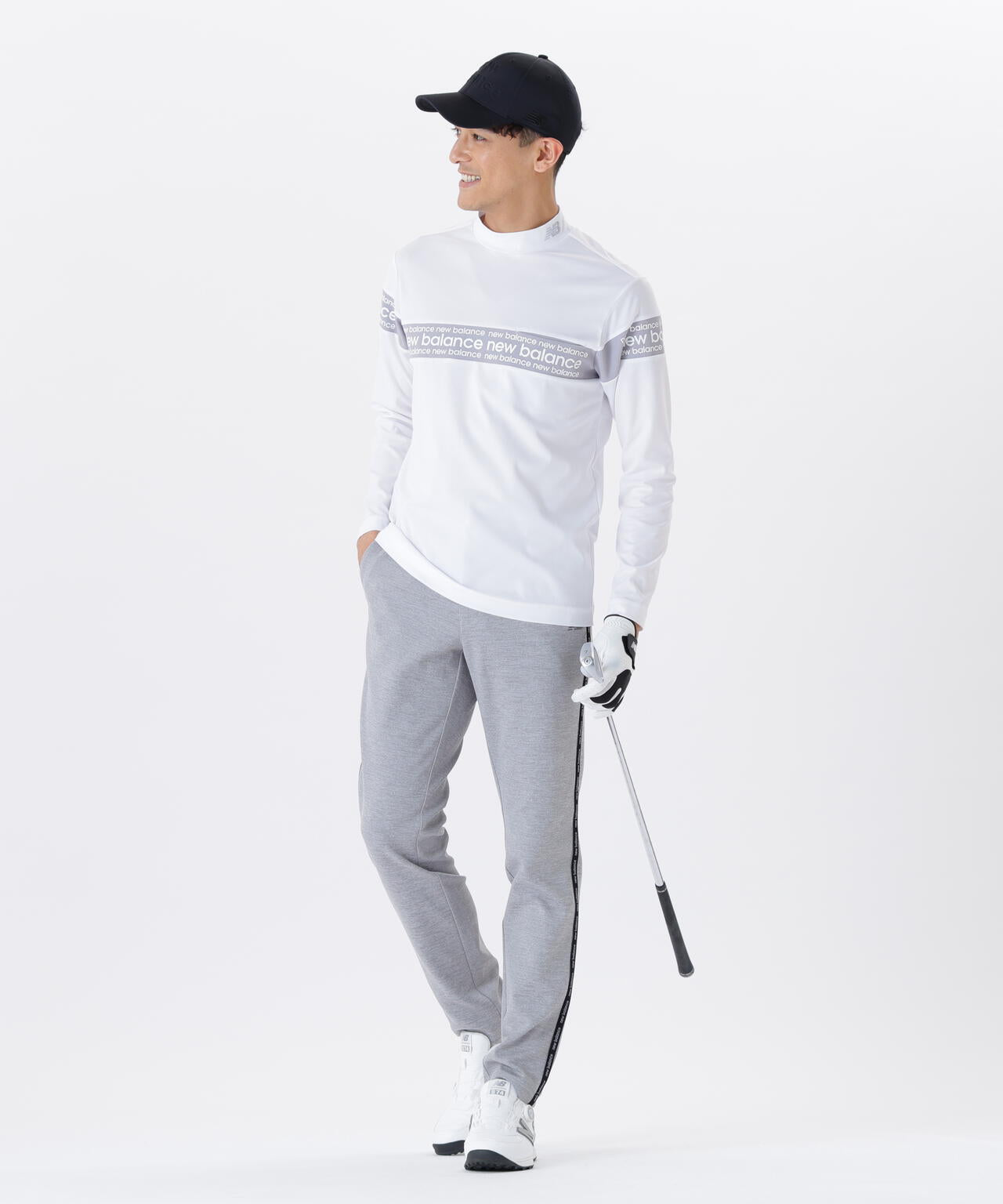 保形性 ストレッチ 長袖 モックネック プルオーバー (MENS)