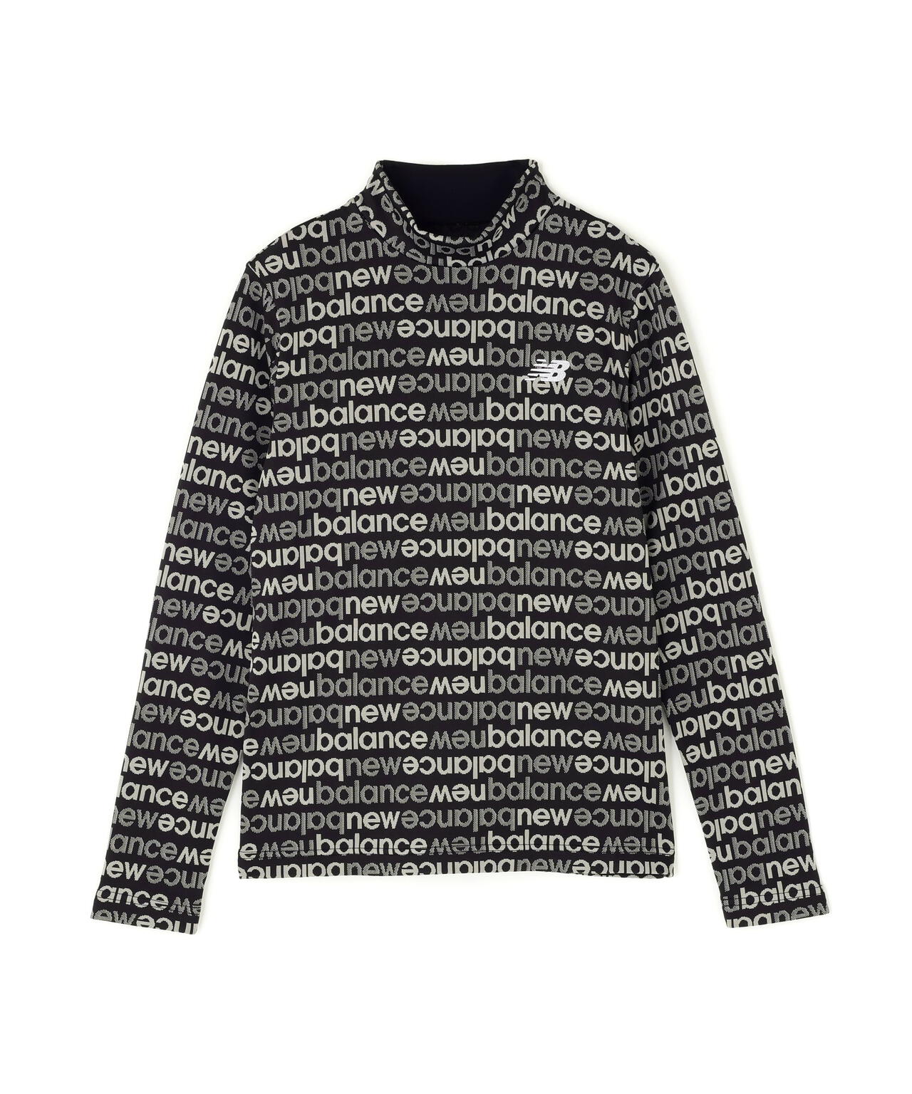 アップサイドダウンロゴボーダー 長袖 モックネック プルオーバー (WOMENS)