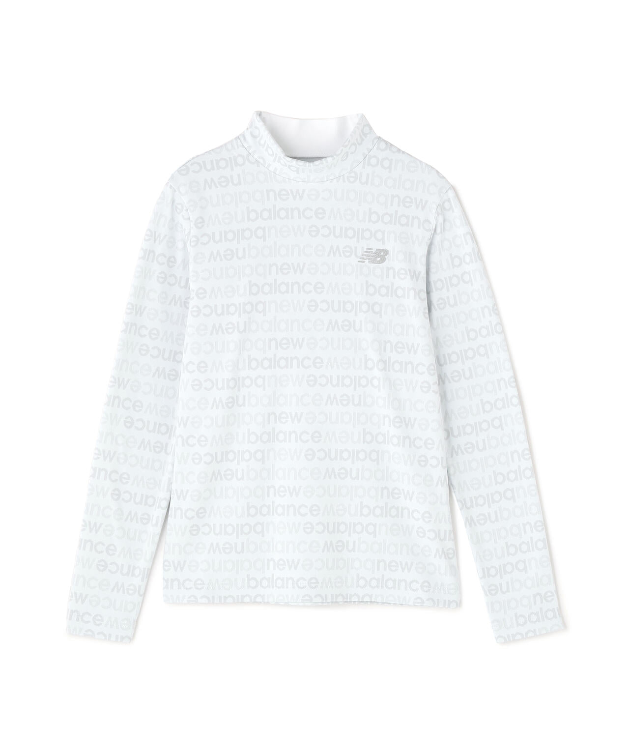 アップサイドダウンロゴボーダー 長袖 モックネック プルオーバー (WOMENS)