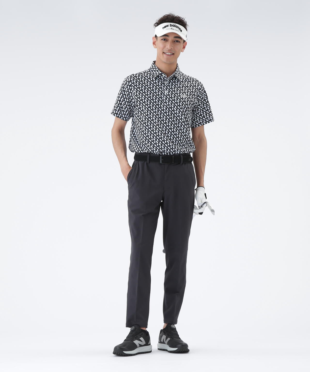 ロゴジオメトリック柄 半袖 カラーシャツ (MENS)