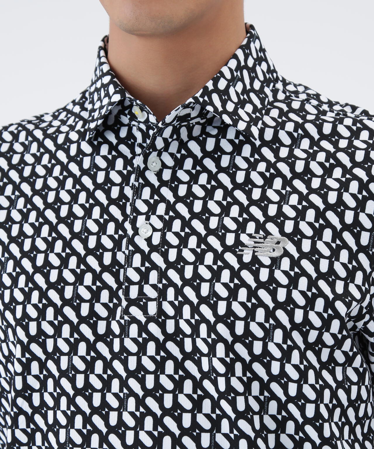 ロゴジオメトリック柄 半袖 カラーシャツ (MENS)