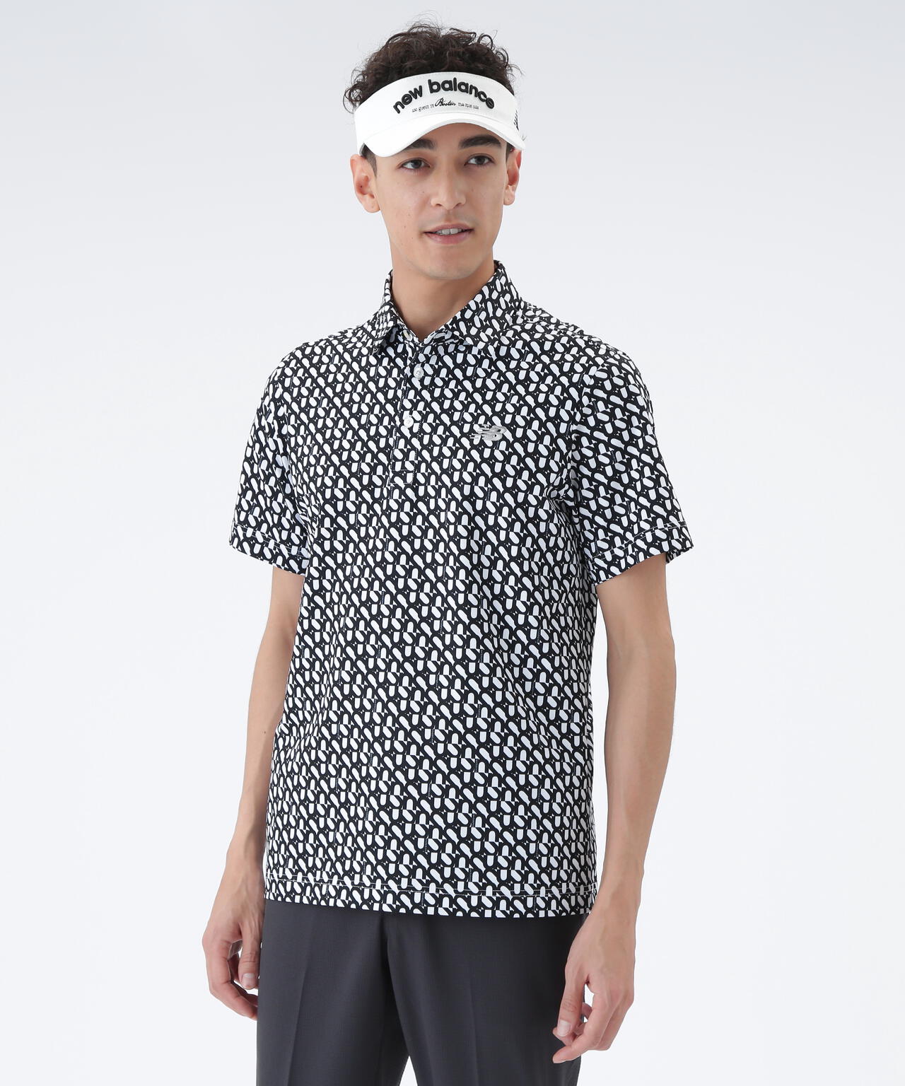 ロゴジオメトリック柄 半袖 カラーシャツ (MENS)