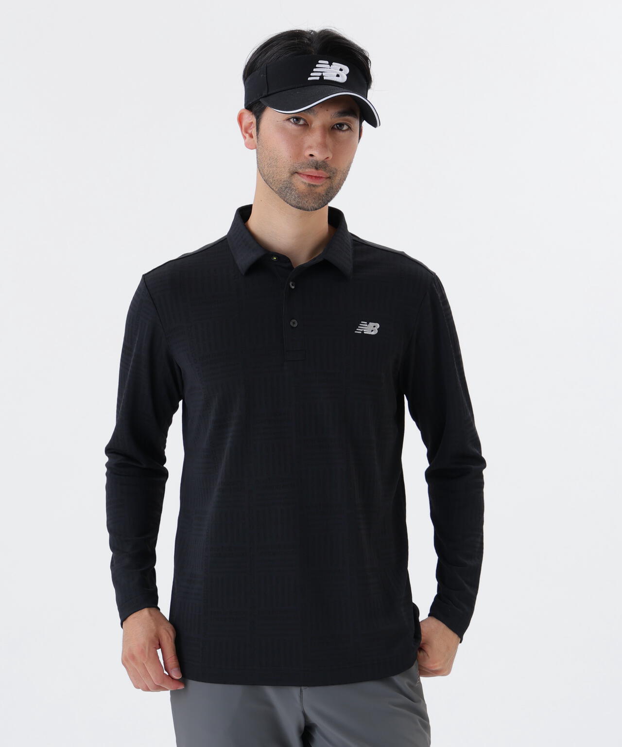 ロゴグレンチェック柄 ストレッチ 長袖 カラーシャツ (MENS)