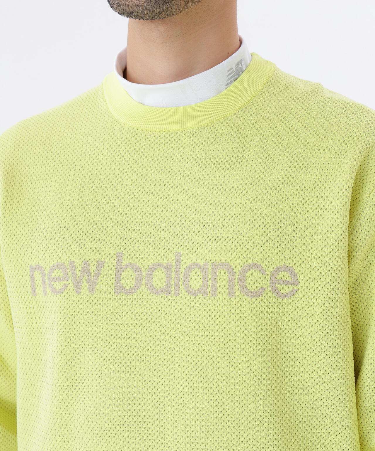 メッシュ クルーネック ニット プルオーバー (MENS)