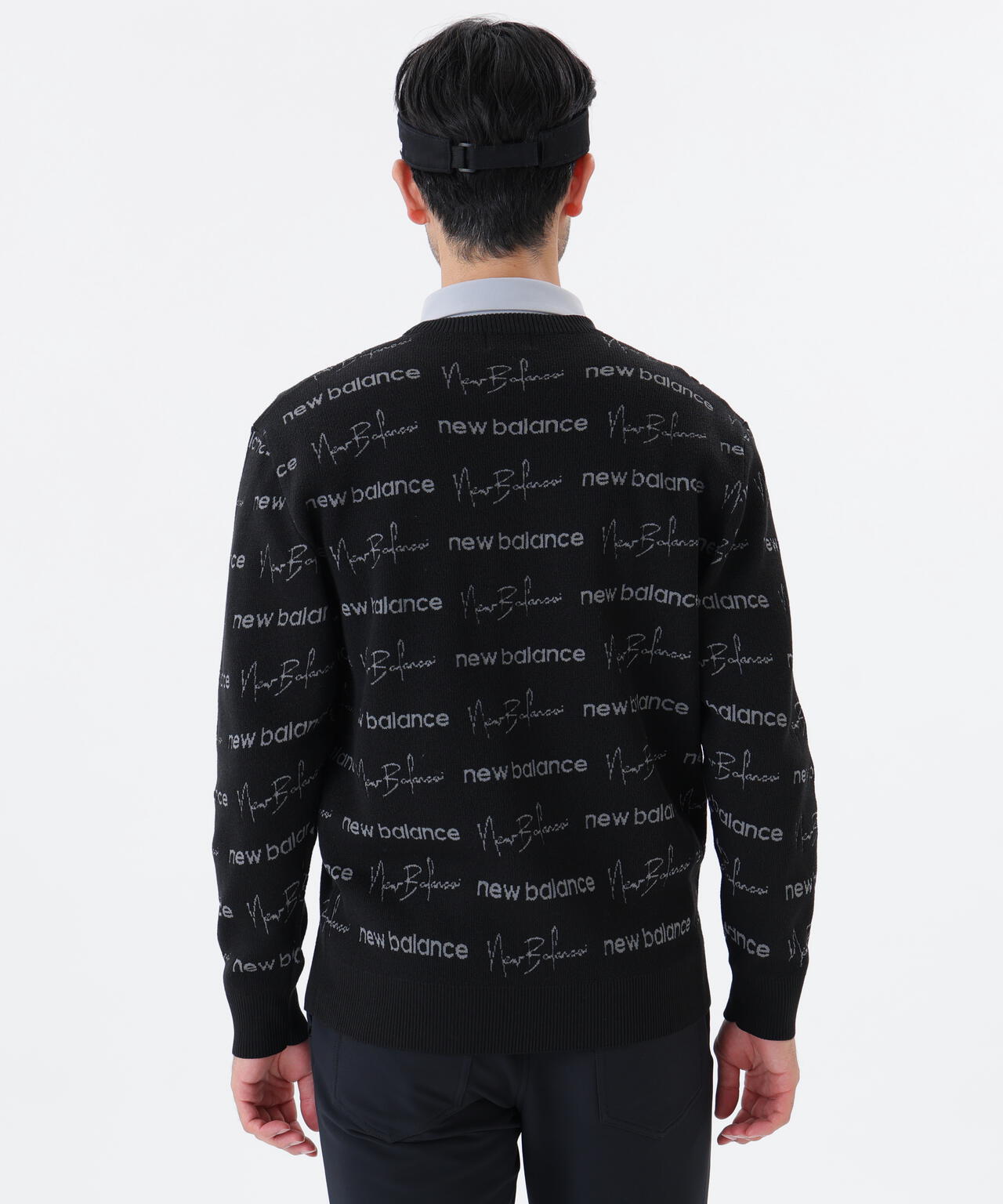 ロゴラッピングペーパー柄 クルーネック ニット プルオーバー (MENS)