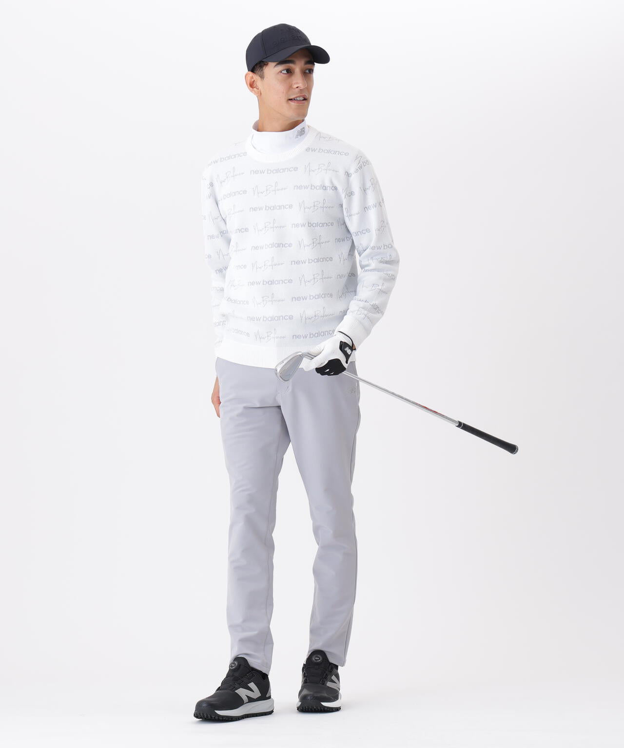 ロゴラッピングペーパー柄 クルーネック ニット プルオーバー (MENS)