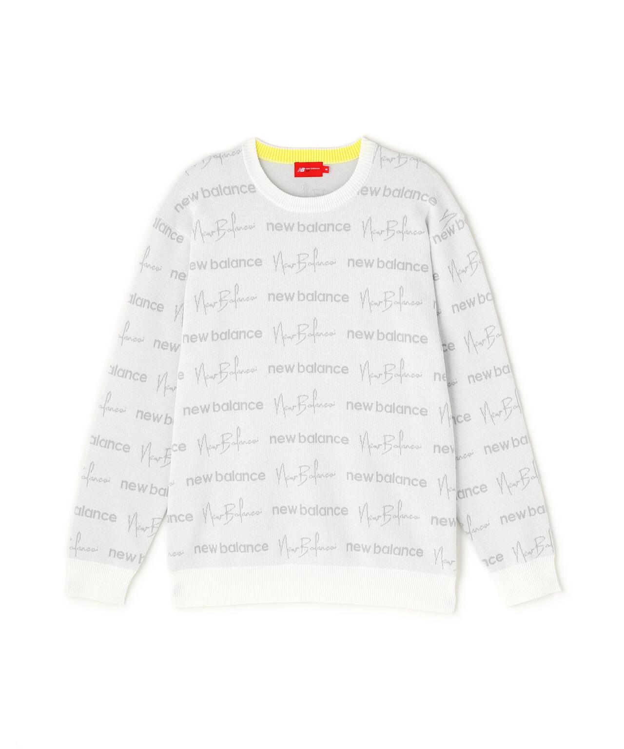 ロゴラッピングペーパー柄 クルーネック ニット プルオーバー (MENS)