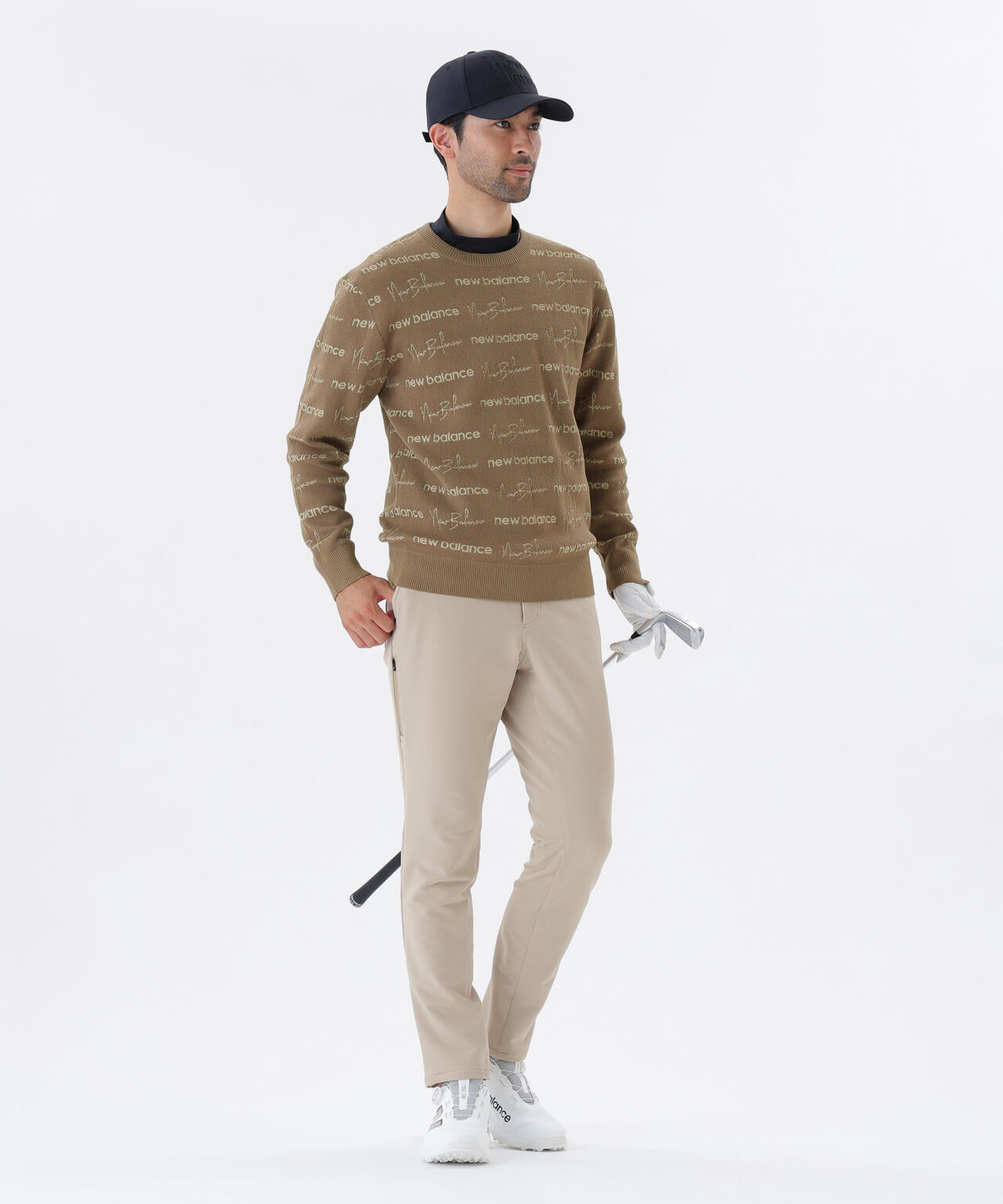 ロゴラッピングペーパー柄 クルーネック ニット プルオーバー (MENS)