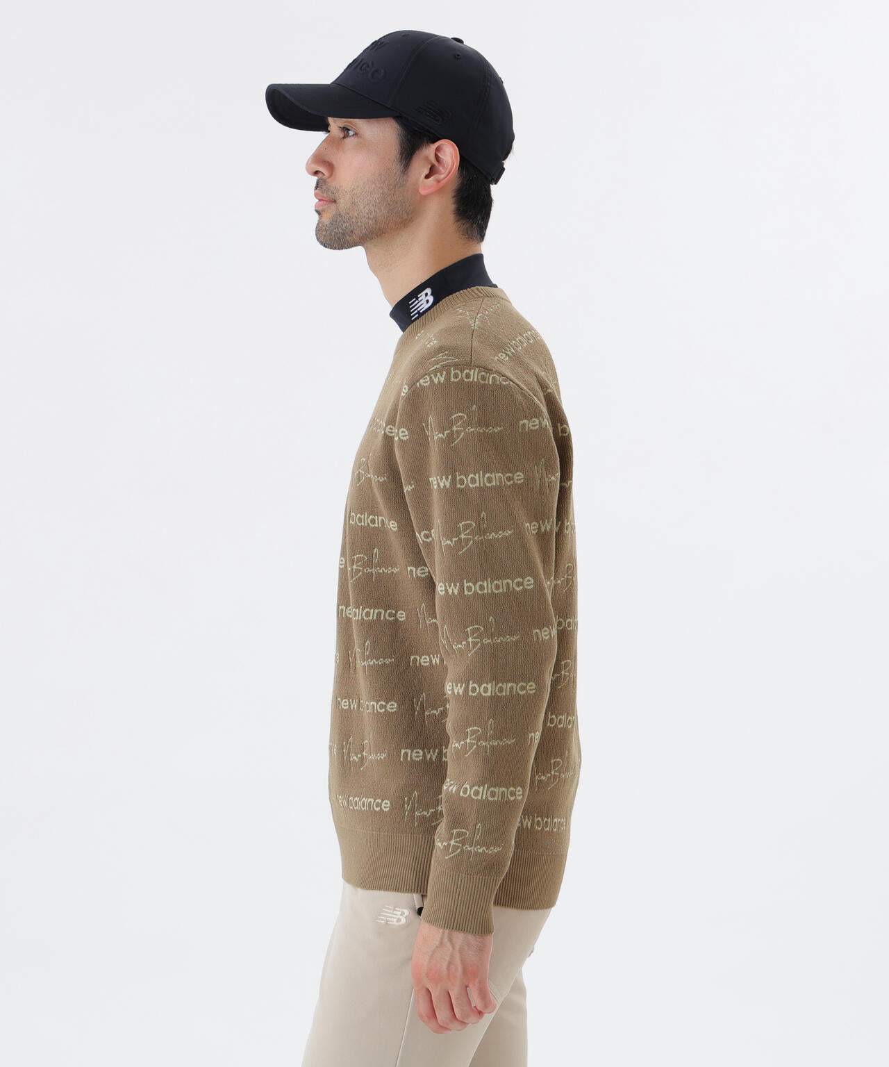 ロゴラッピングペーパー柄 クルーネック ニット プルオーバー (MENS)