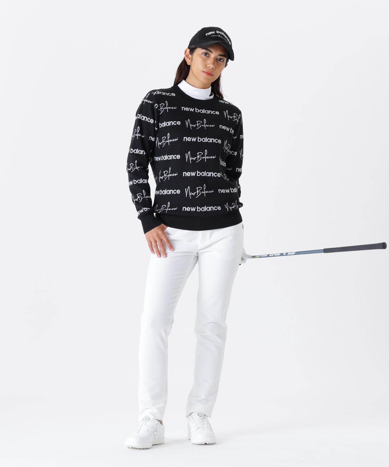 ロゴラッピングペーパー柄 クルーネック ニット プルオーバー (WOMENS)