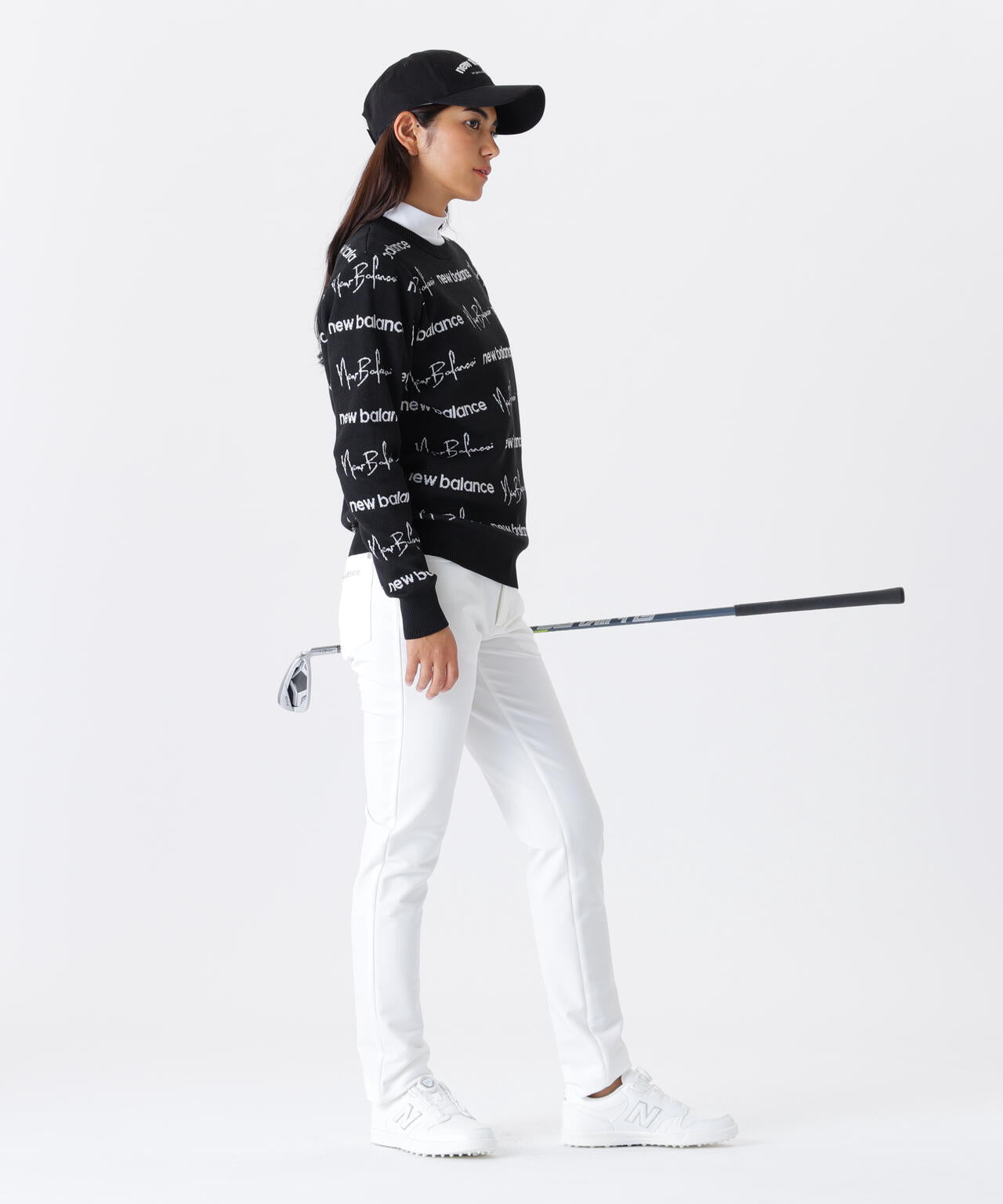 ロゴラッピングペーパー柄 クルーネック ニット プルオーバー (WOMENS)