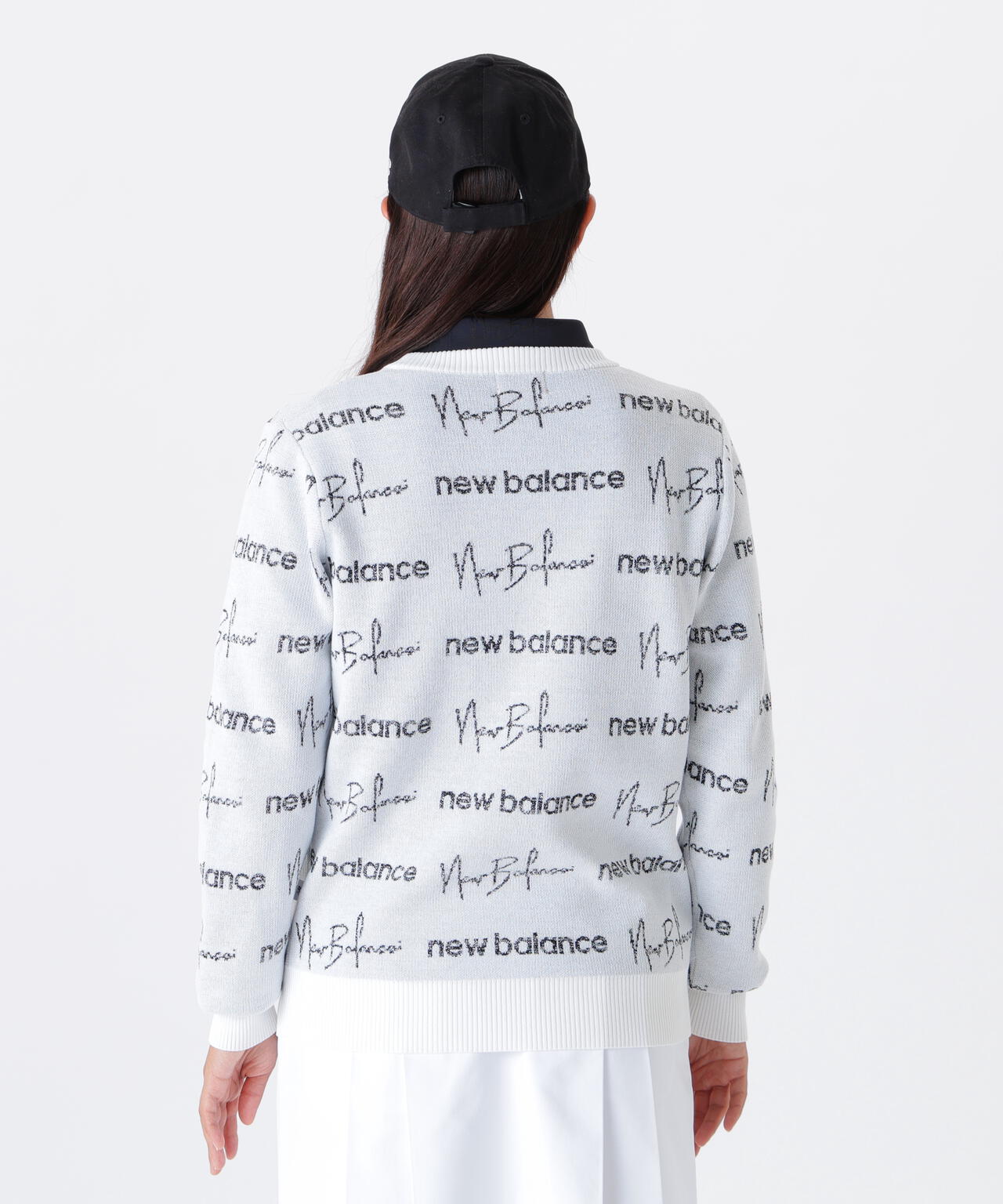 ロゴラッピングペーパー柄 クルーネック ニット プルオーバー (WOMENS)