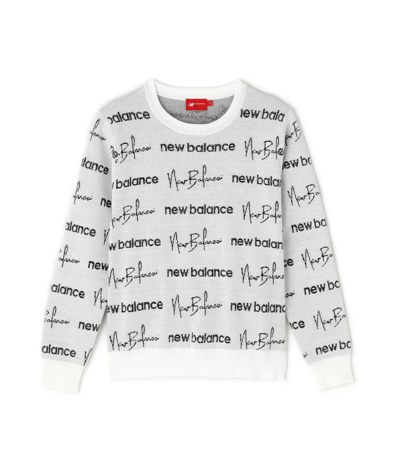 ロゴラッピングペーパー柄 クルーネック ニット プルオーバー (WOMENS)