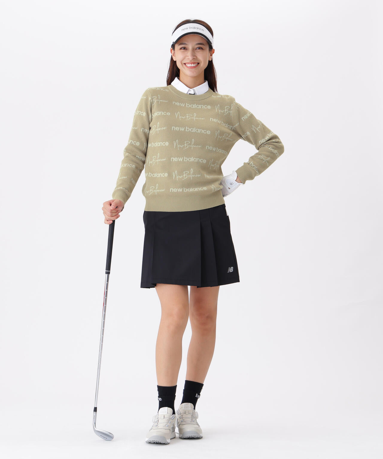 ロゴラッピングペーパー柄 クルーネック ニット プルオーバー (WOMENS)