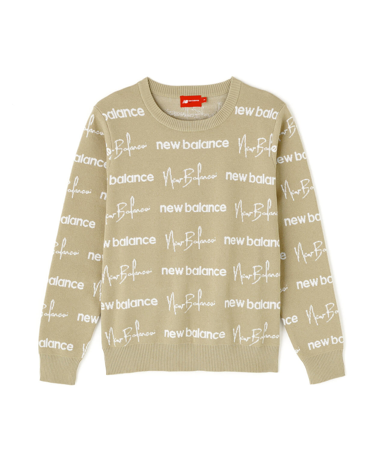 ロゴラッピングペーパー柄 クルーネック ニット プルオーバー (WOMENS)