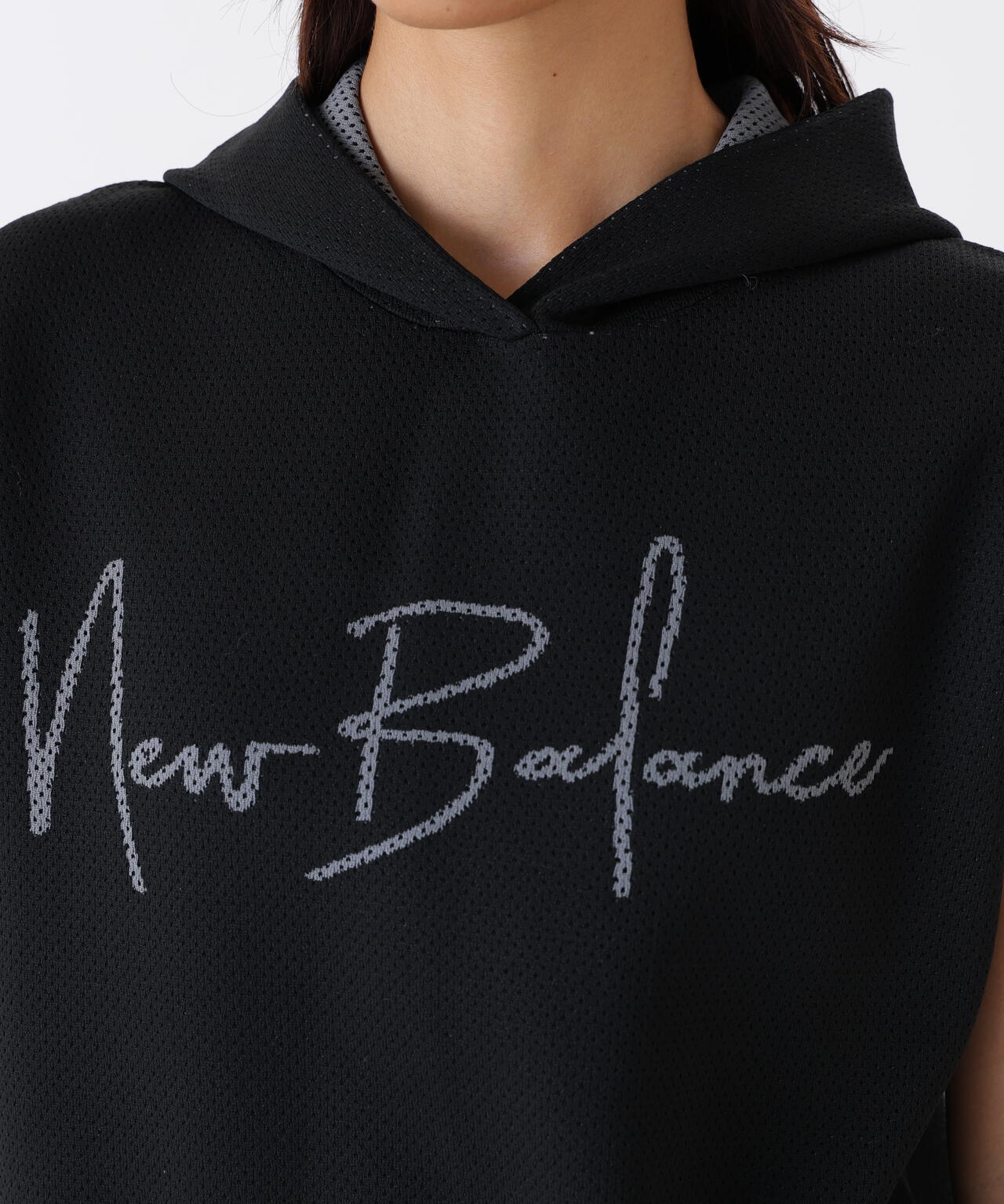 KNIT SLEEVELESS HOODIE