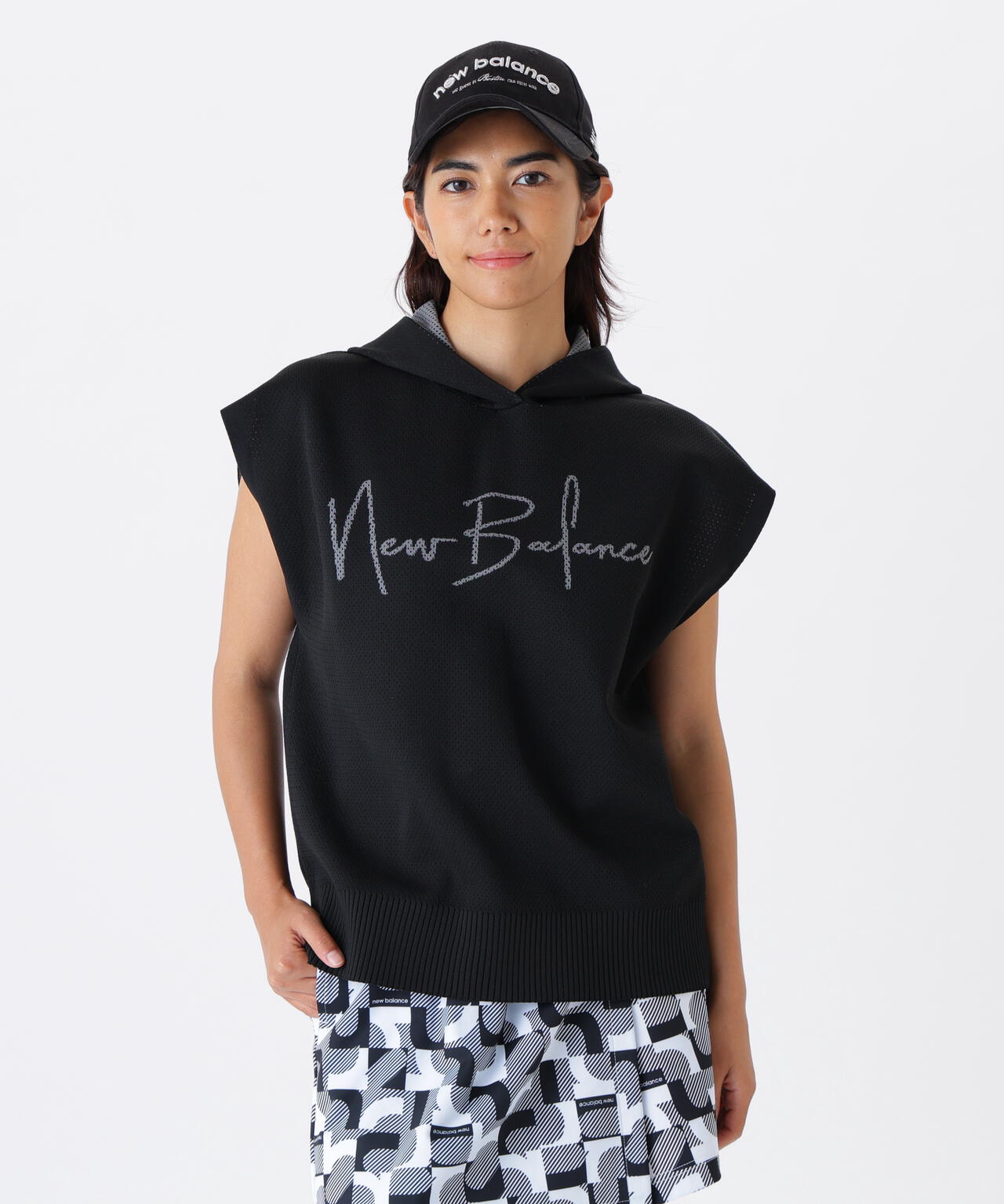 ニット スリーブレス フーディー (WOMENS)