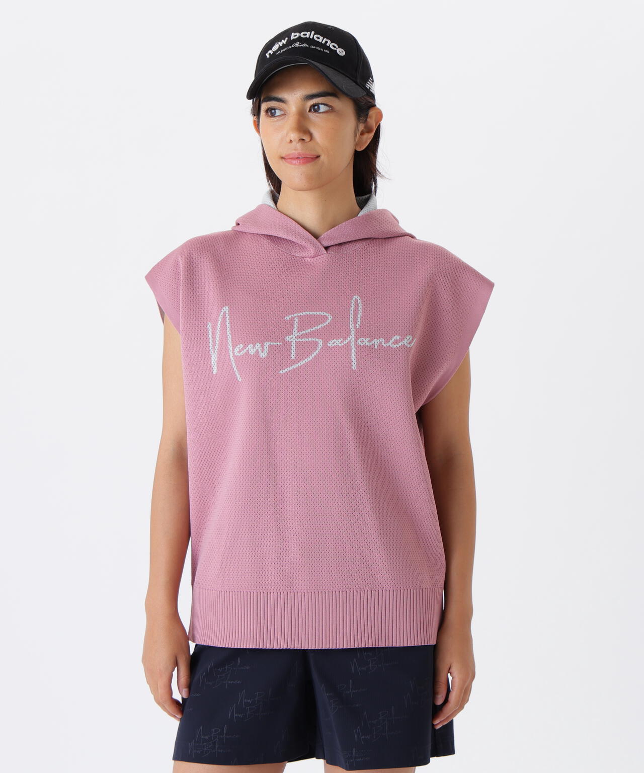 KNIT SLEEVELESS HOODIE