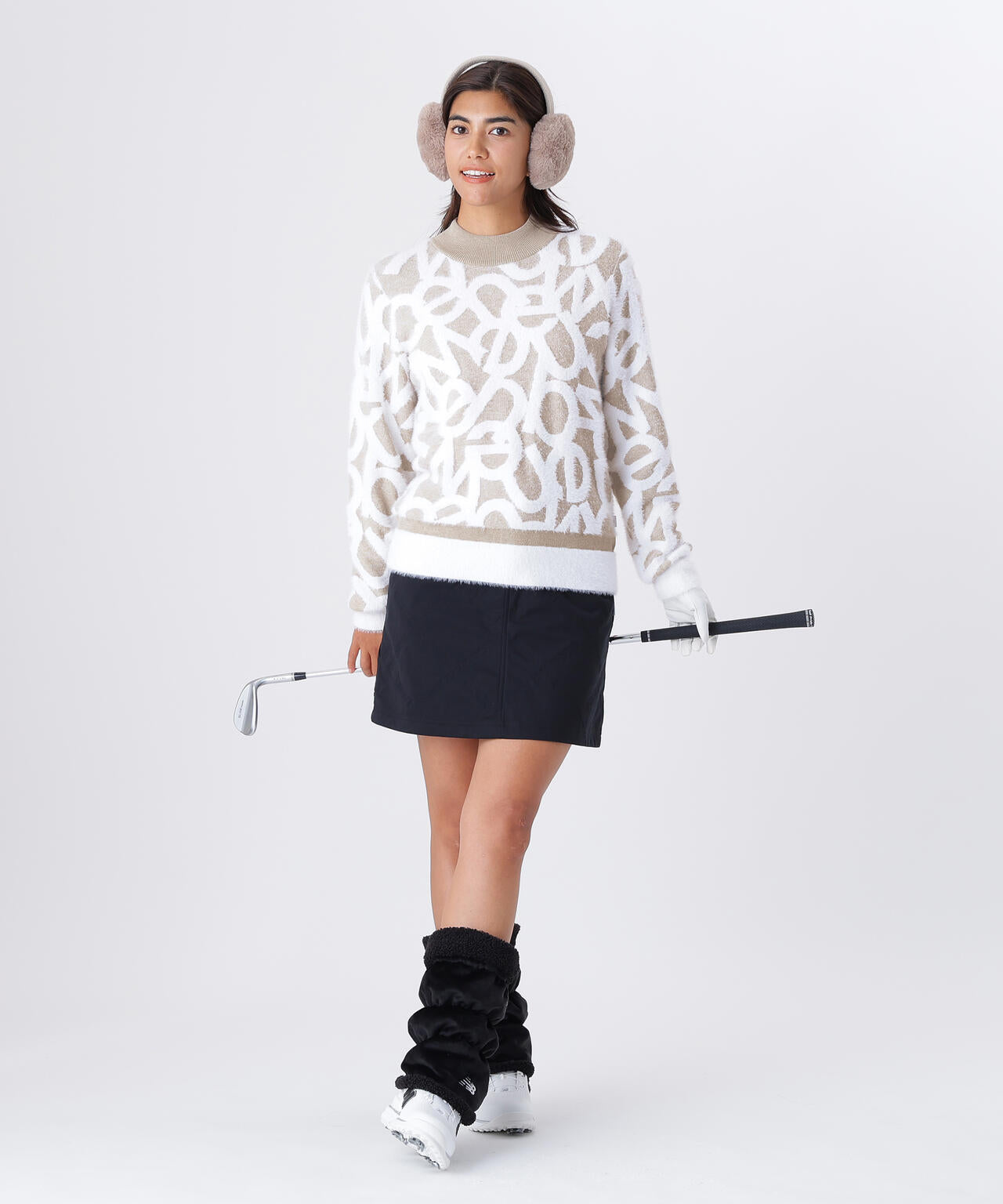 フローティングロゴ ハイネック ニット プルオーバー (WOMENS)