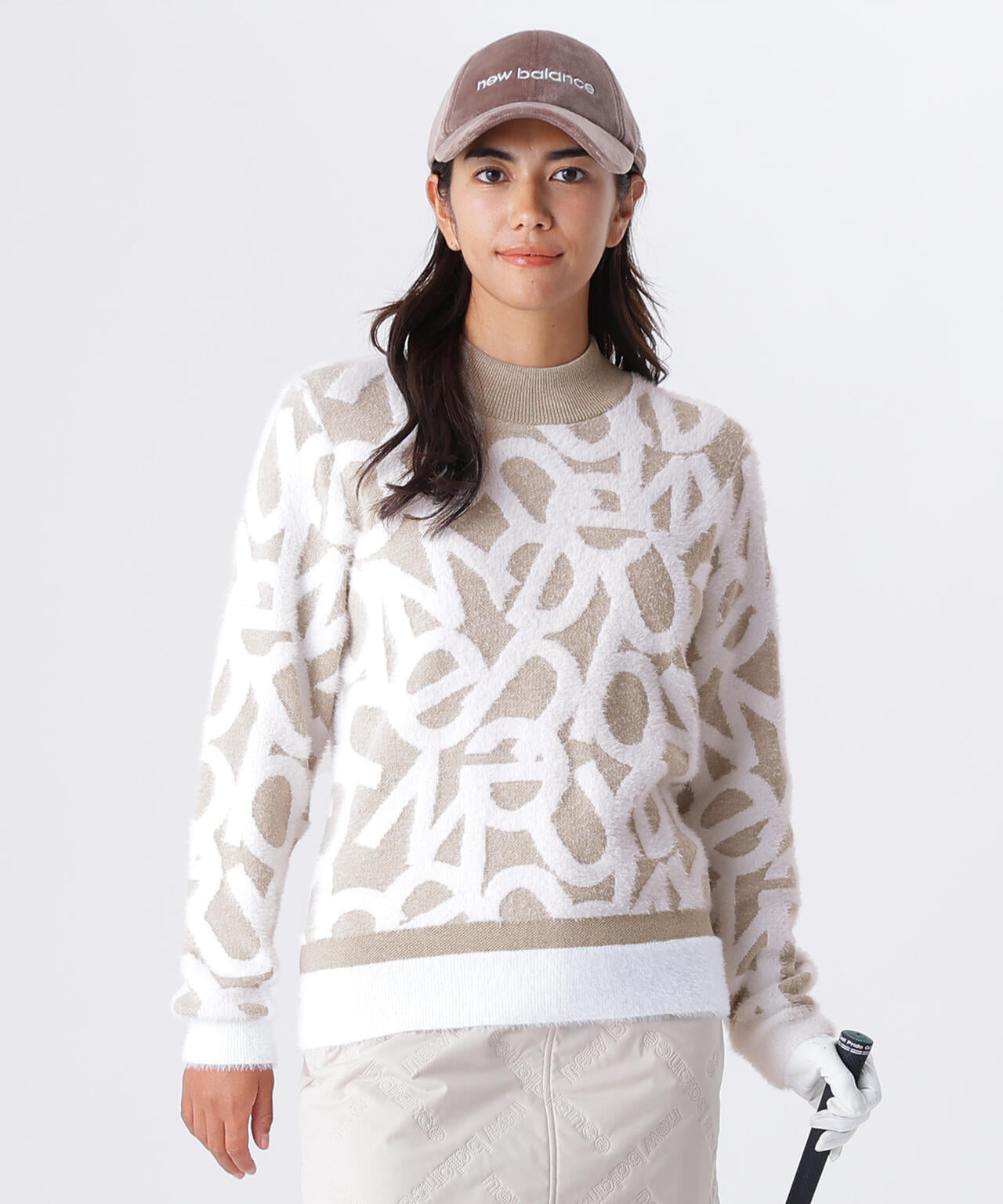 フローティングロゴ ハイネック ニット プルオーバー (WOMENS)