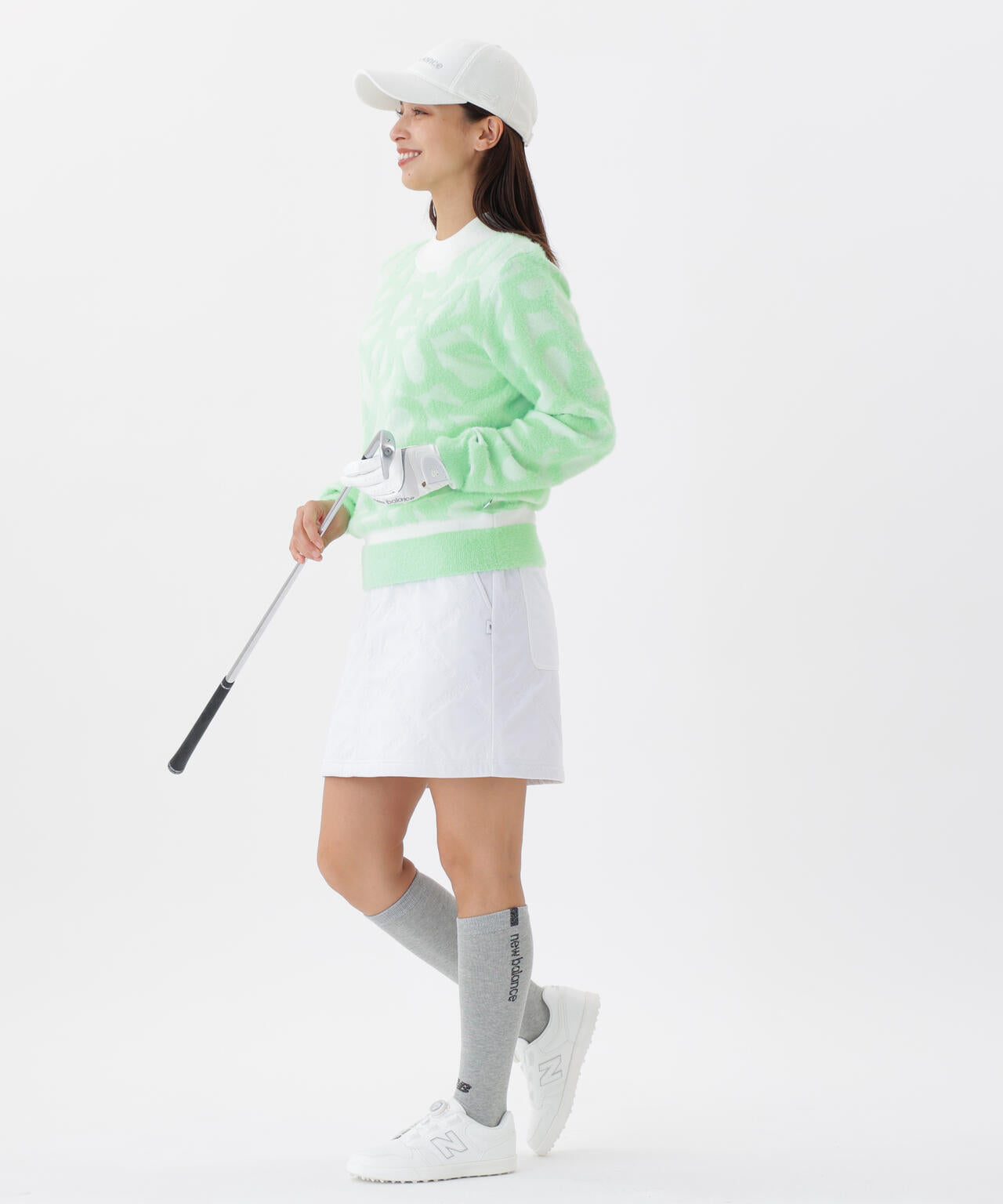 フローティングロゴ ハイネック ニット プルオーバー (WOMENS)