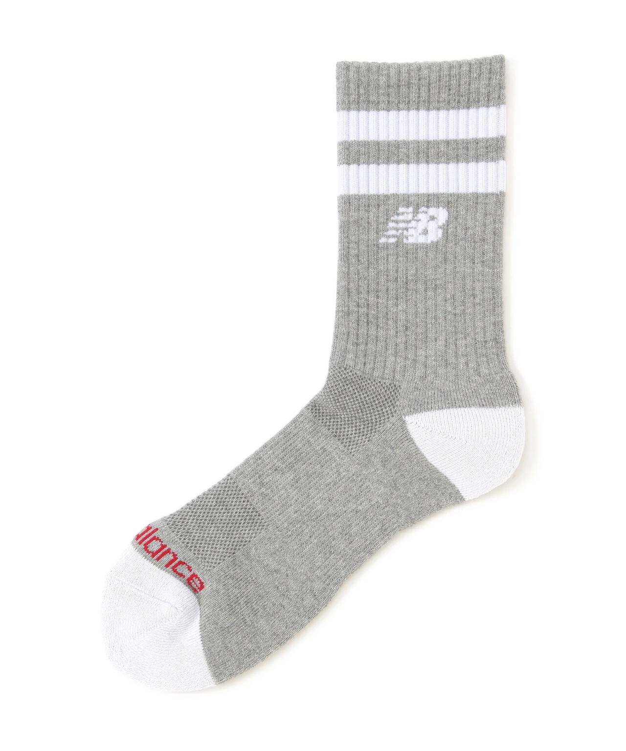 二本ライン×ロゴ ミドルソックス (MENS)