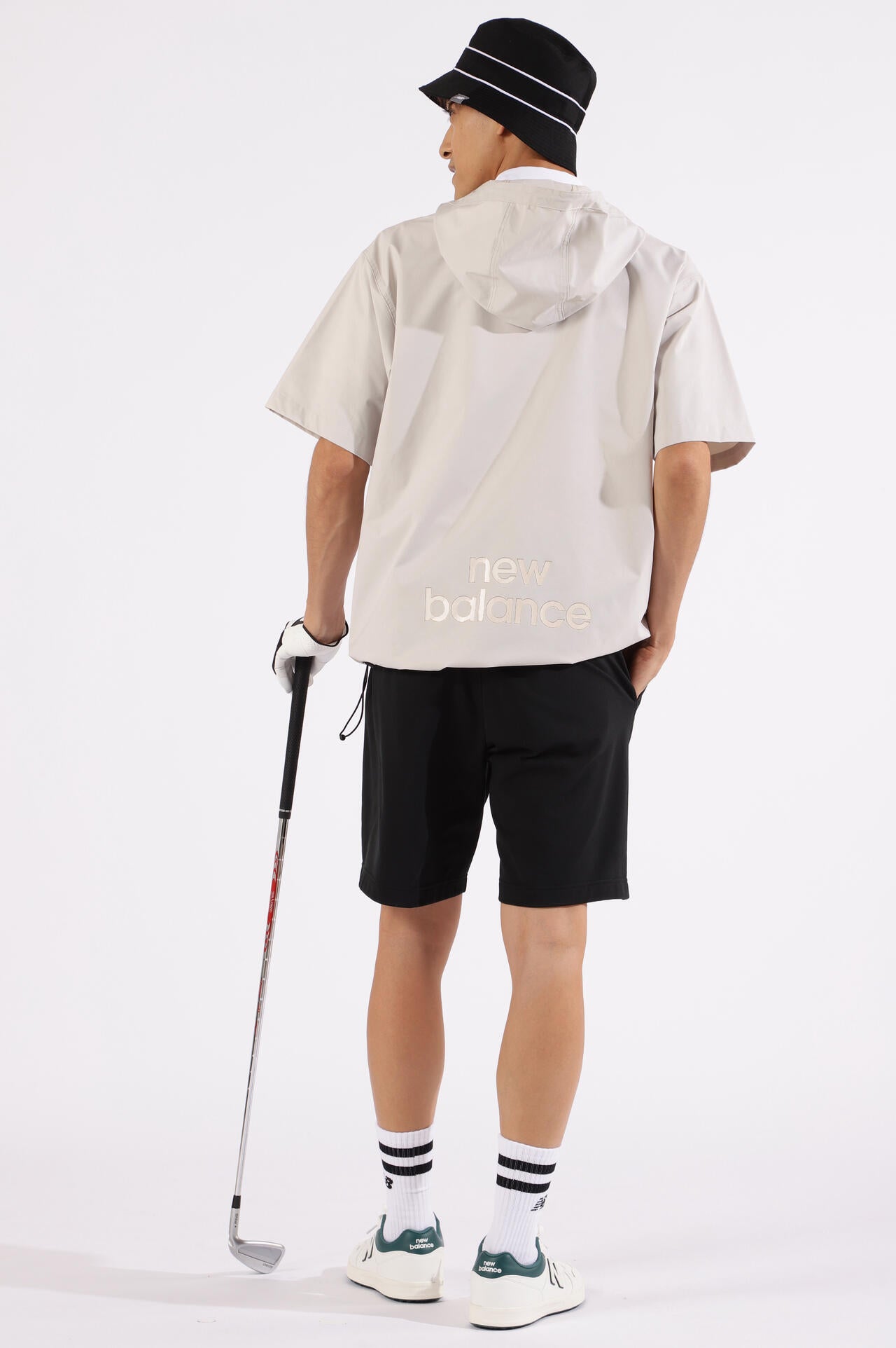 二本ライン×ロゴ ミドルソックス (MENS)